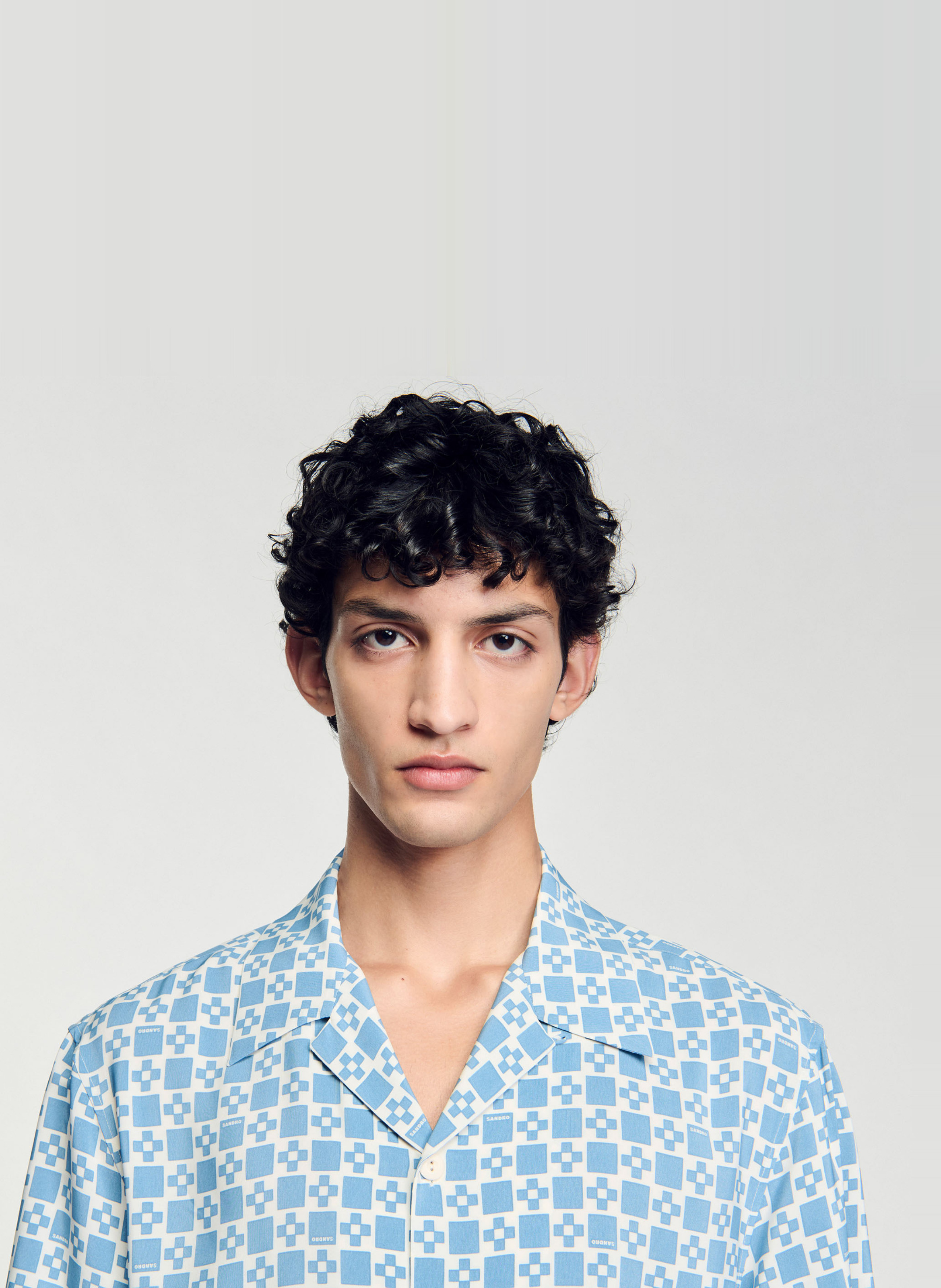 Chemisier droit imprimé SANDRO Bleu