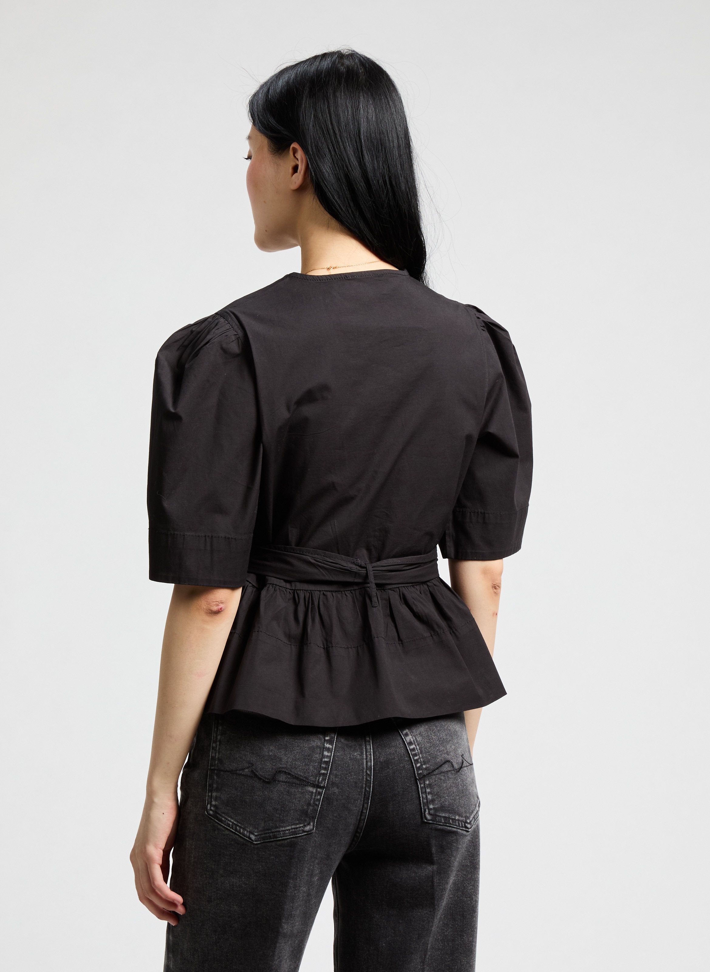 Cotton Blouse GANNI Black