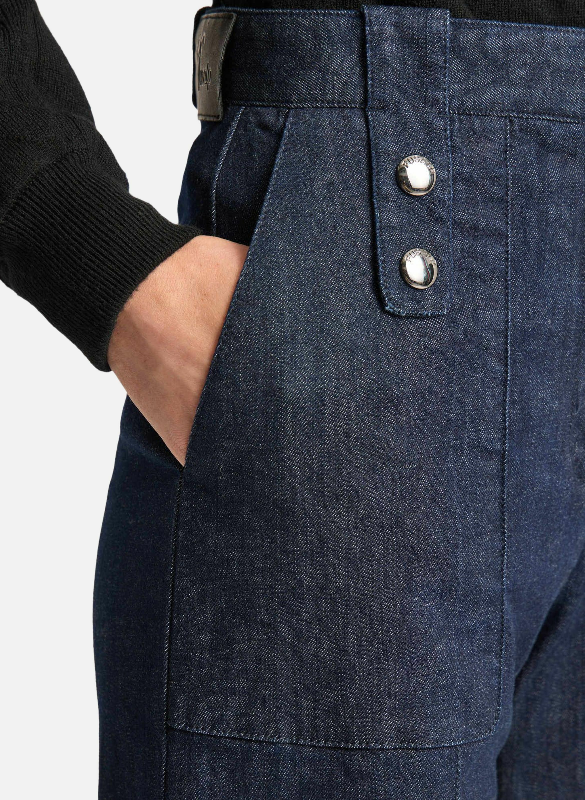 Pantalon noela denim coupe ample FUSALP Bleu