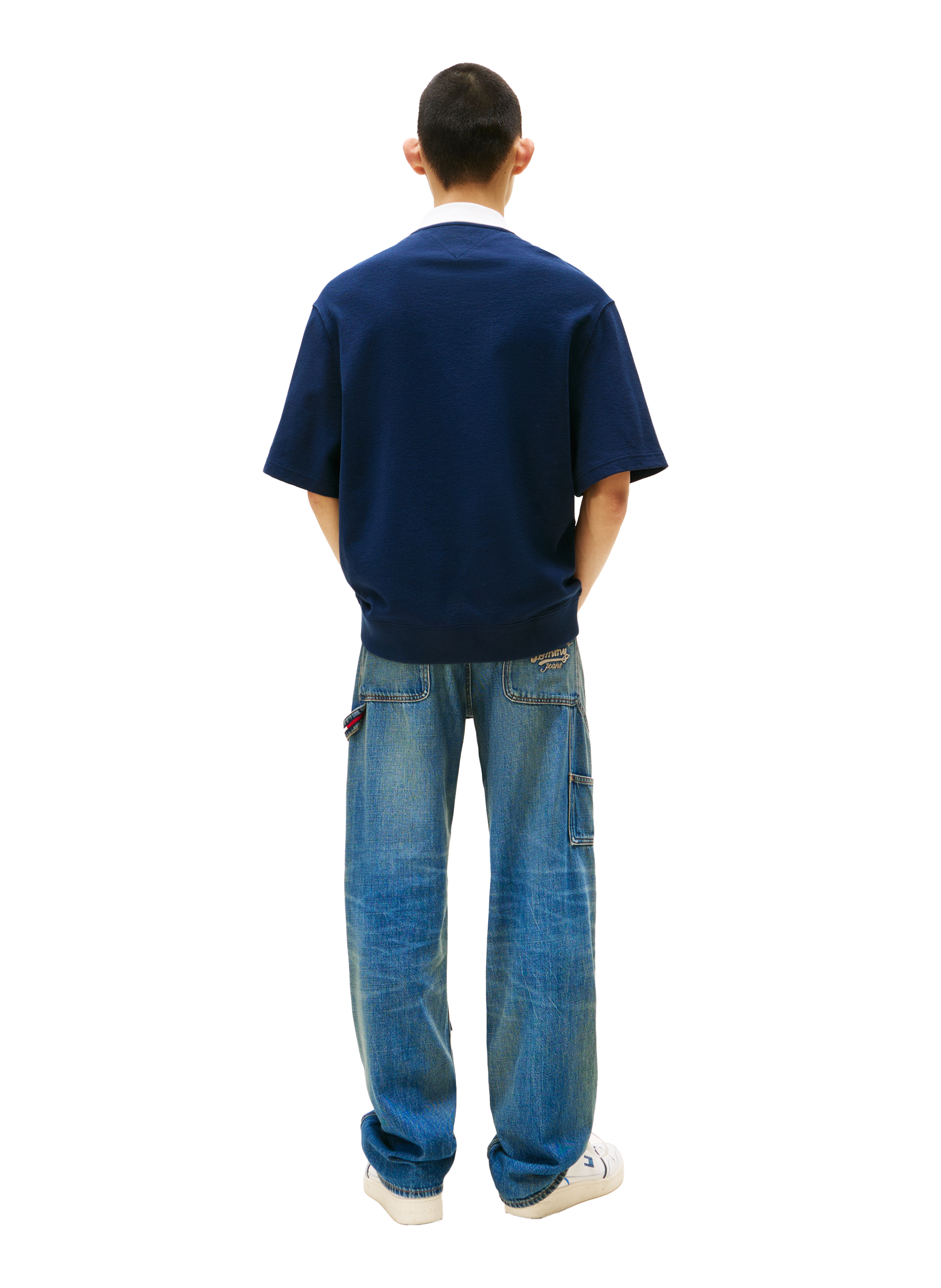 Oversized cotton polo TOMMY HILFIGER Blue