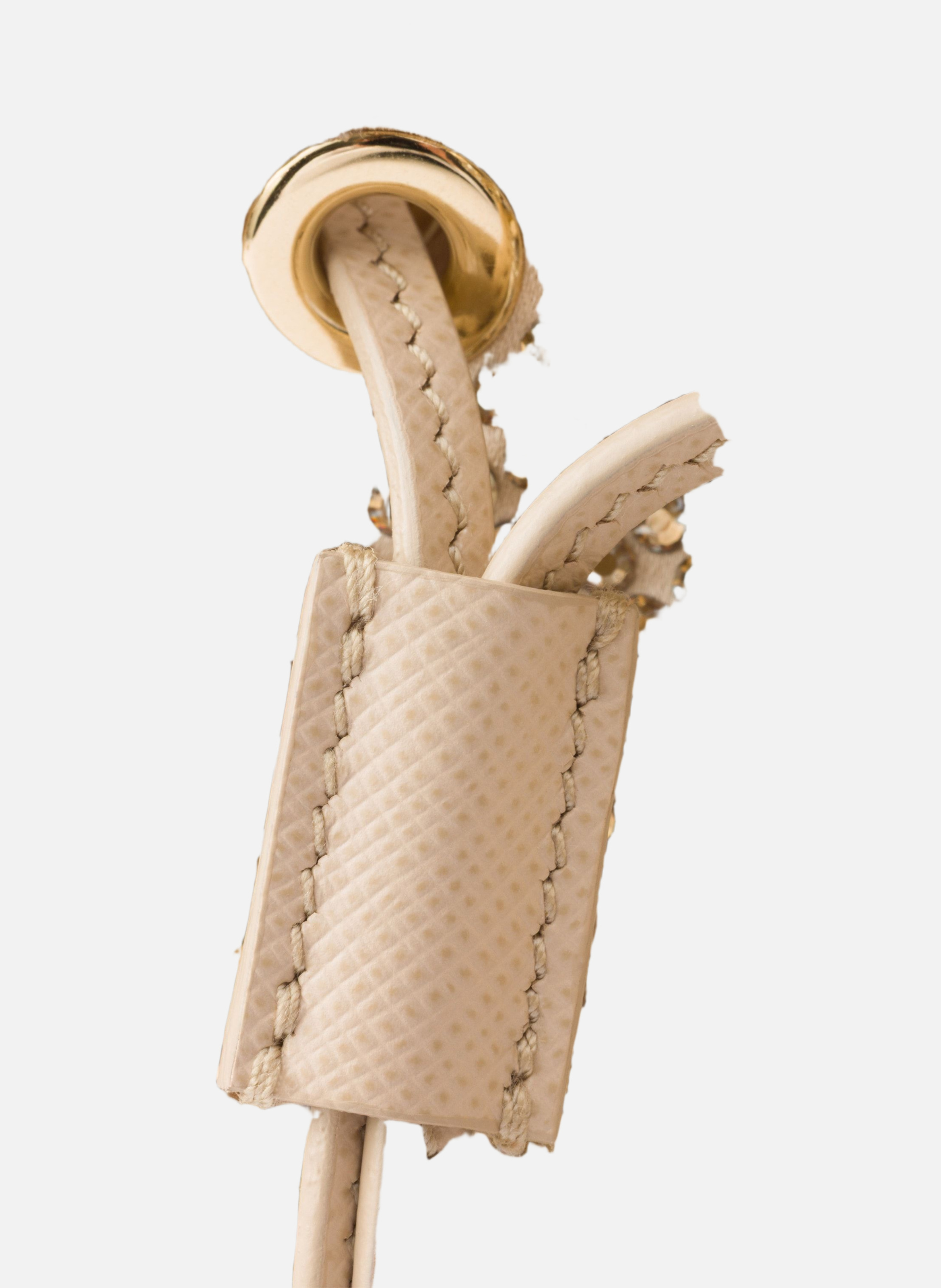 Mini sac en satin à cristaux PRADA Beige