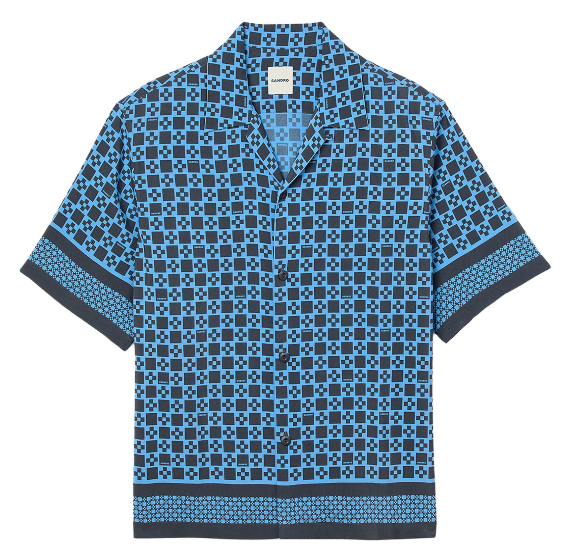 Chemisier droit imprimé SANDRO Bleu