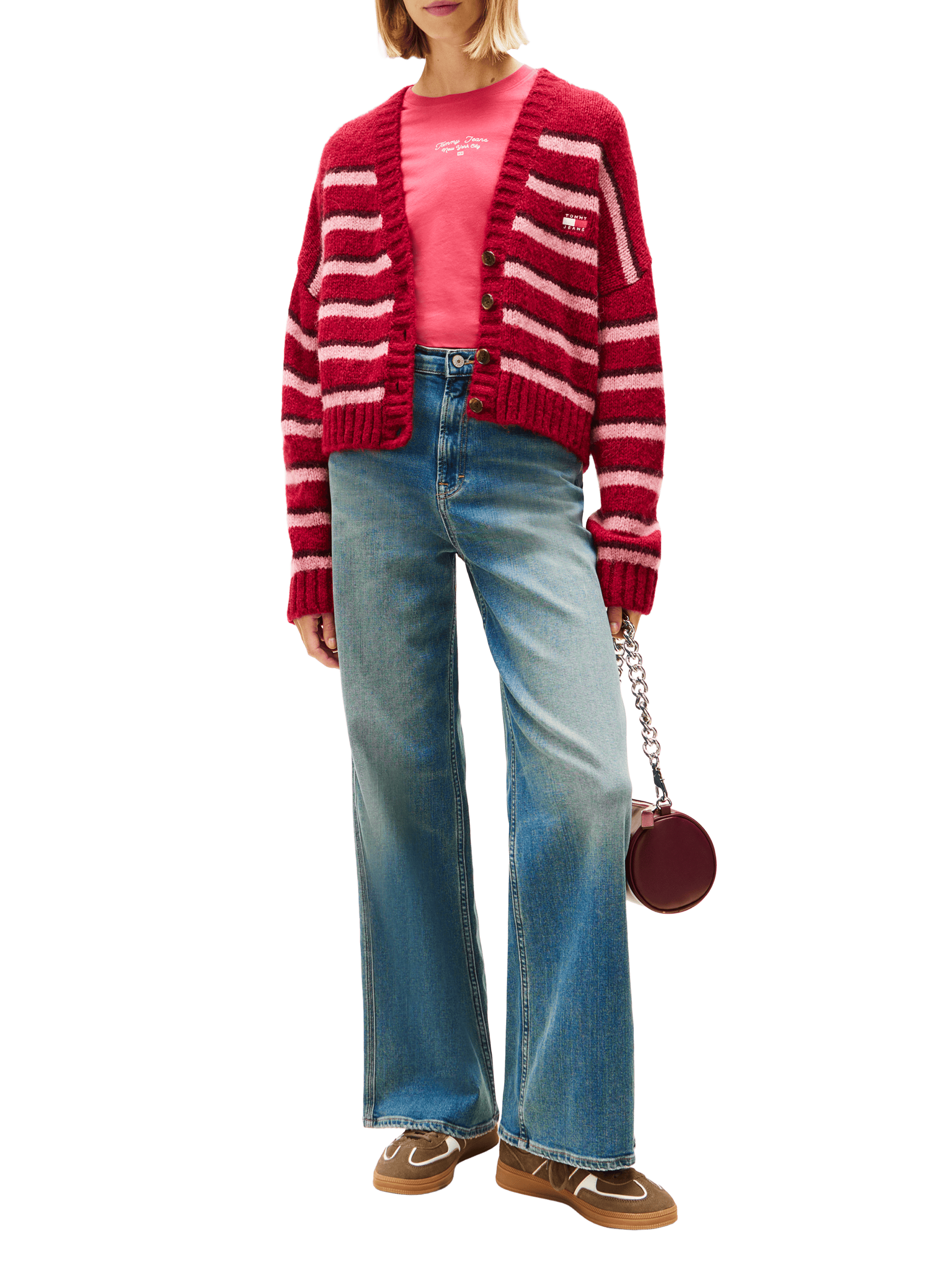 Cardigan rayé en maille TOMMY HILFIGER Multicolore