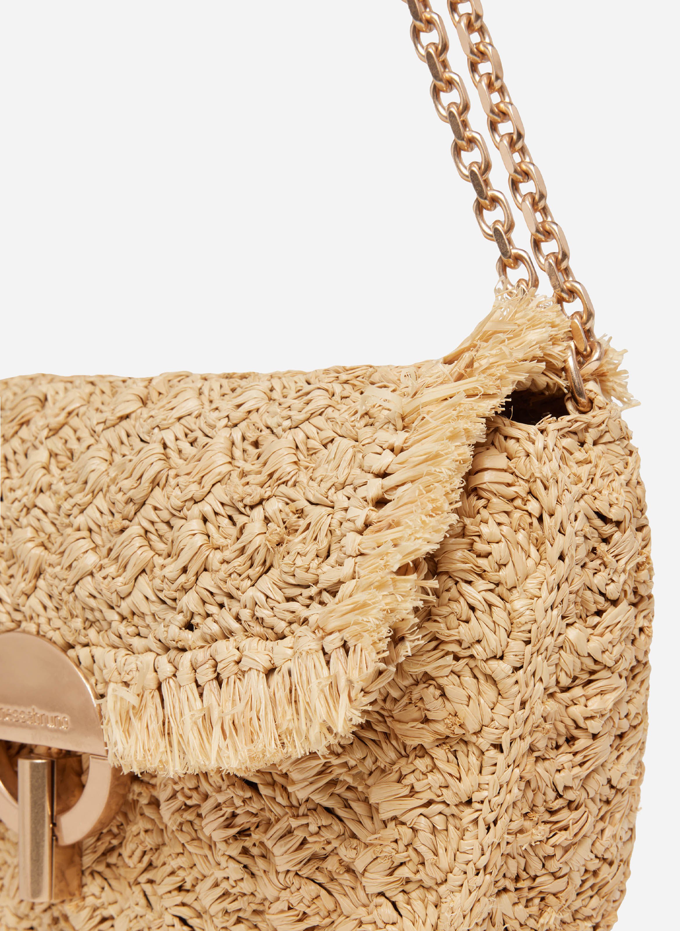 Moyen sac moon en raphia VANESSA BRUNO Doré