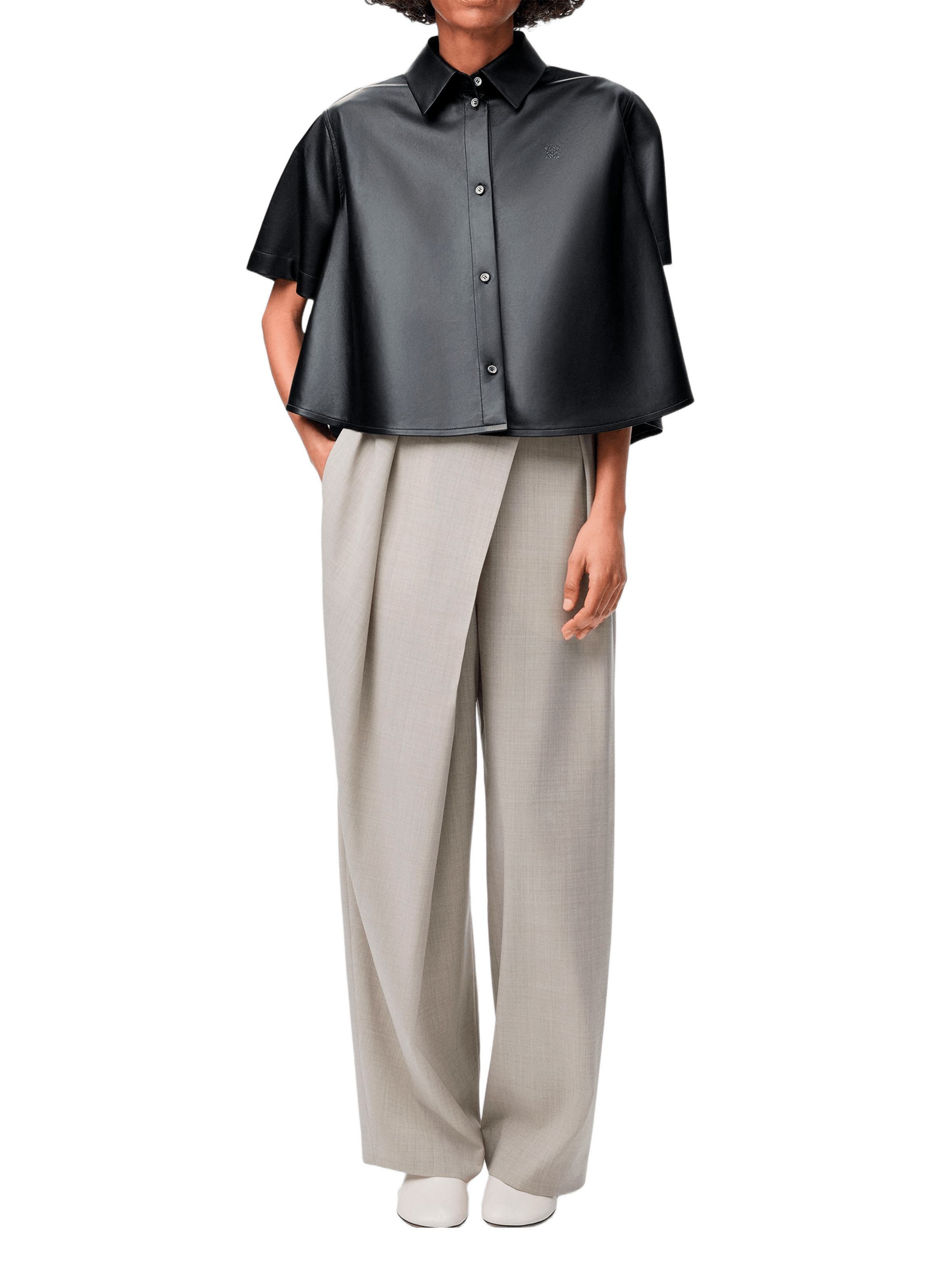 Wool blend wrap trousers LOEWE Beige