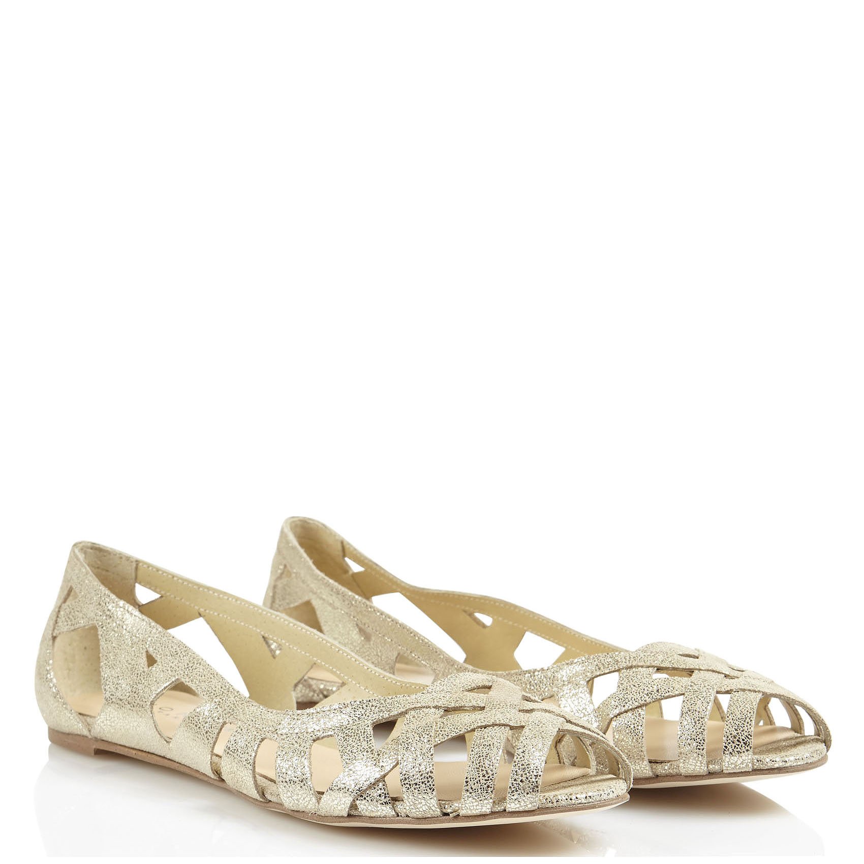 Ballerines ajourées en cuir deray JONAK Doré