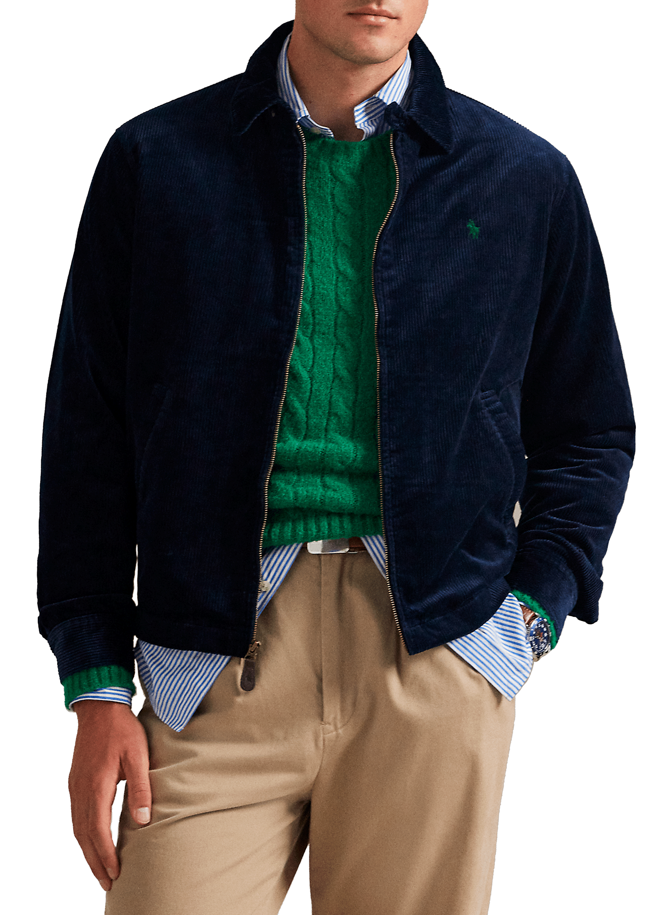 POLO RALPH LAUREN Veste en velours côtelé Bleu