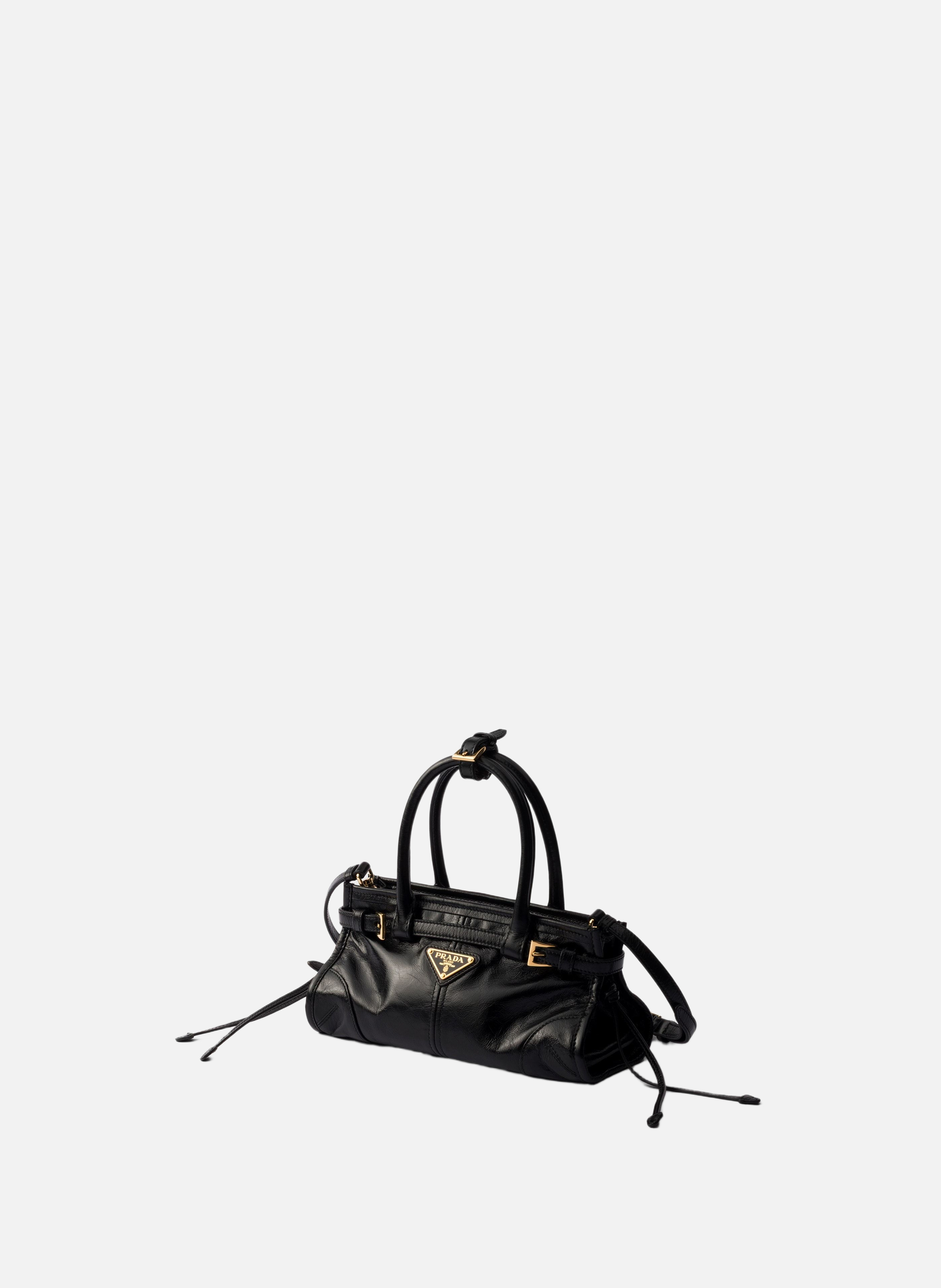 Mini sac à main prada bonnie en cuir PRADA Noir