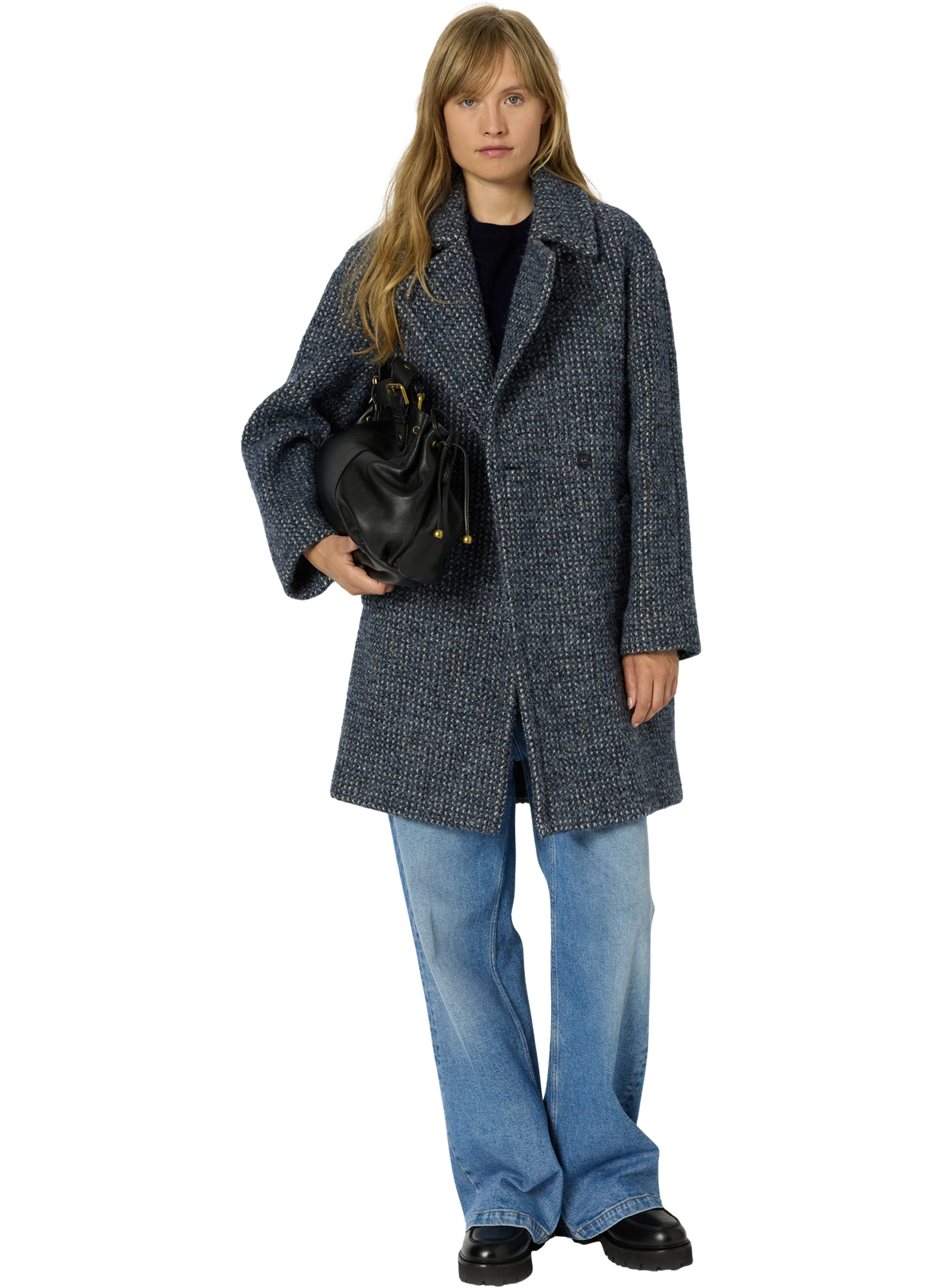 Manteau ample chiné - maliya GERARD DAREL Bleu