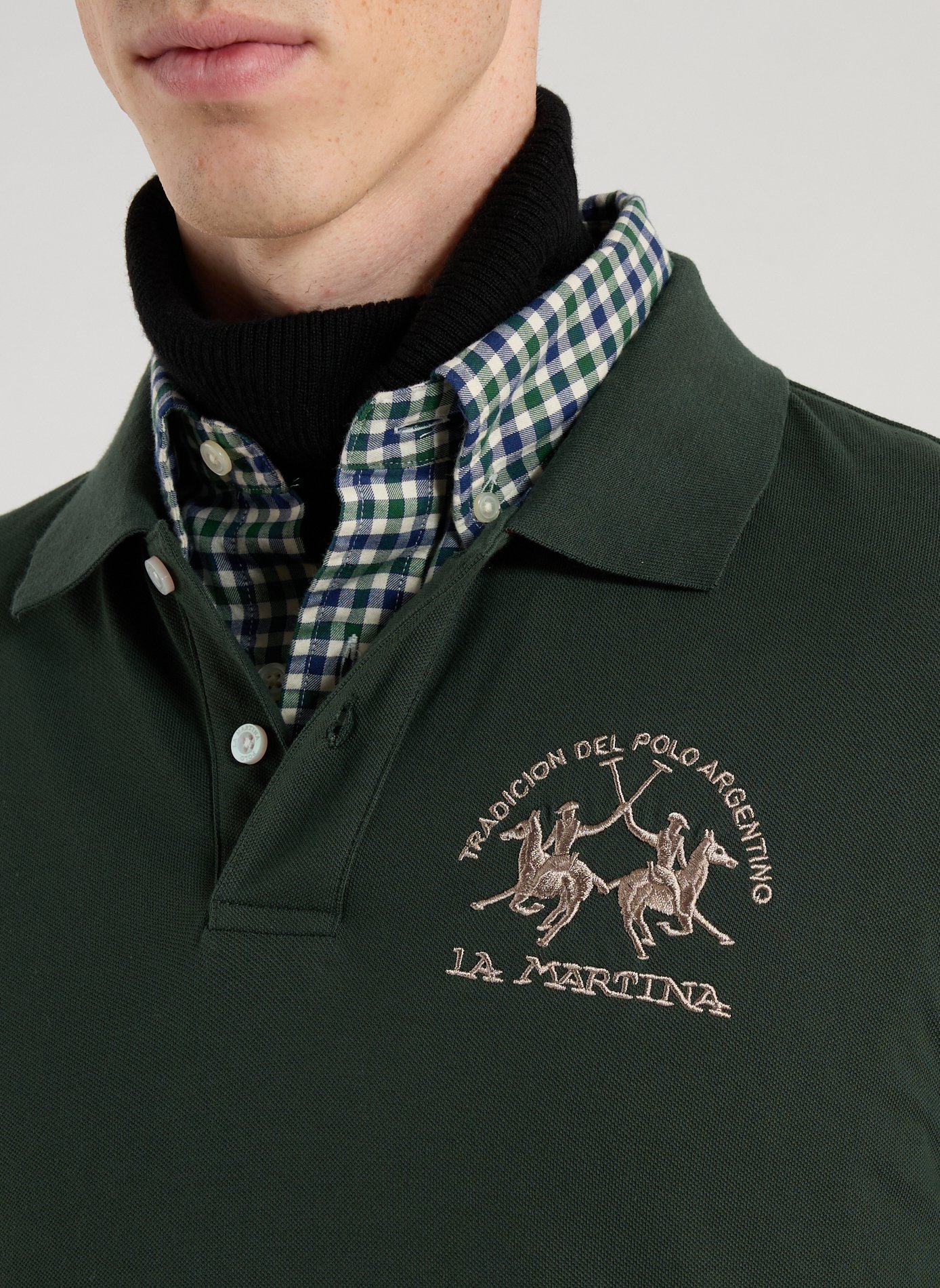 Polo à manches longues en coton mélangé LA MARTINA Vert
