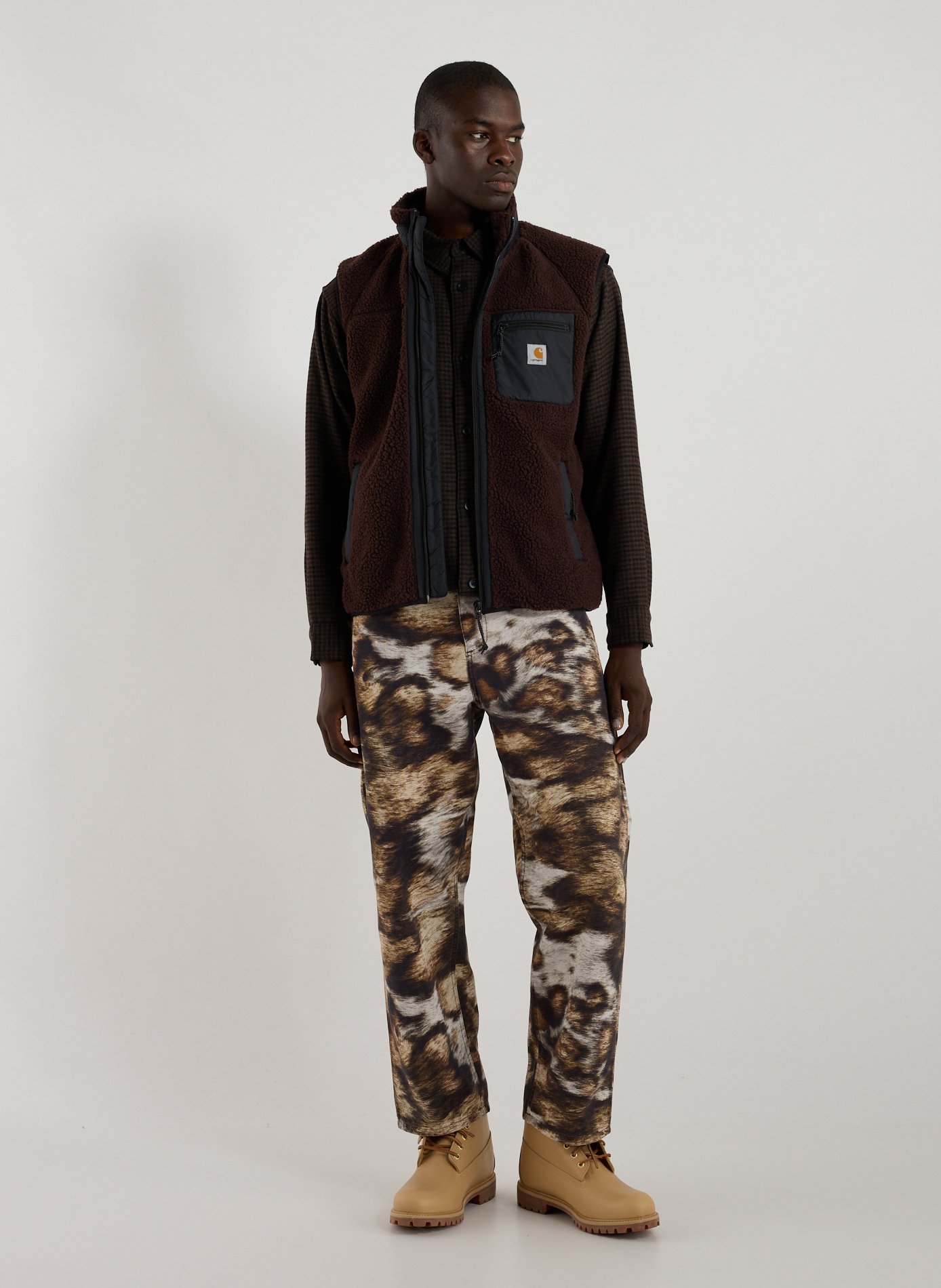 Sleeveless polar fleece vest CARHARTT WIP Brown