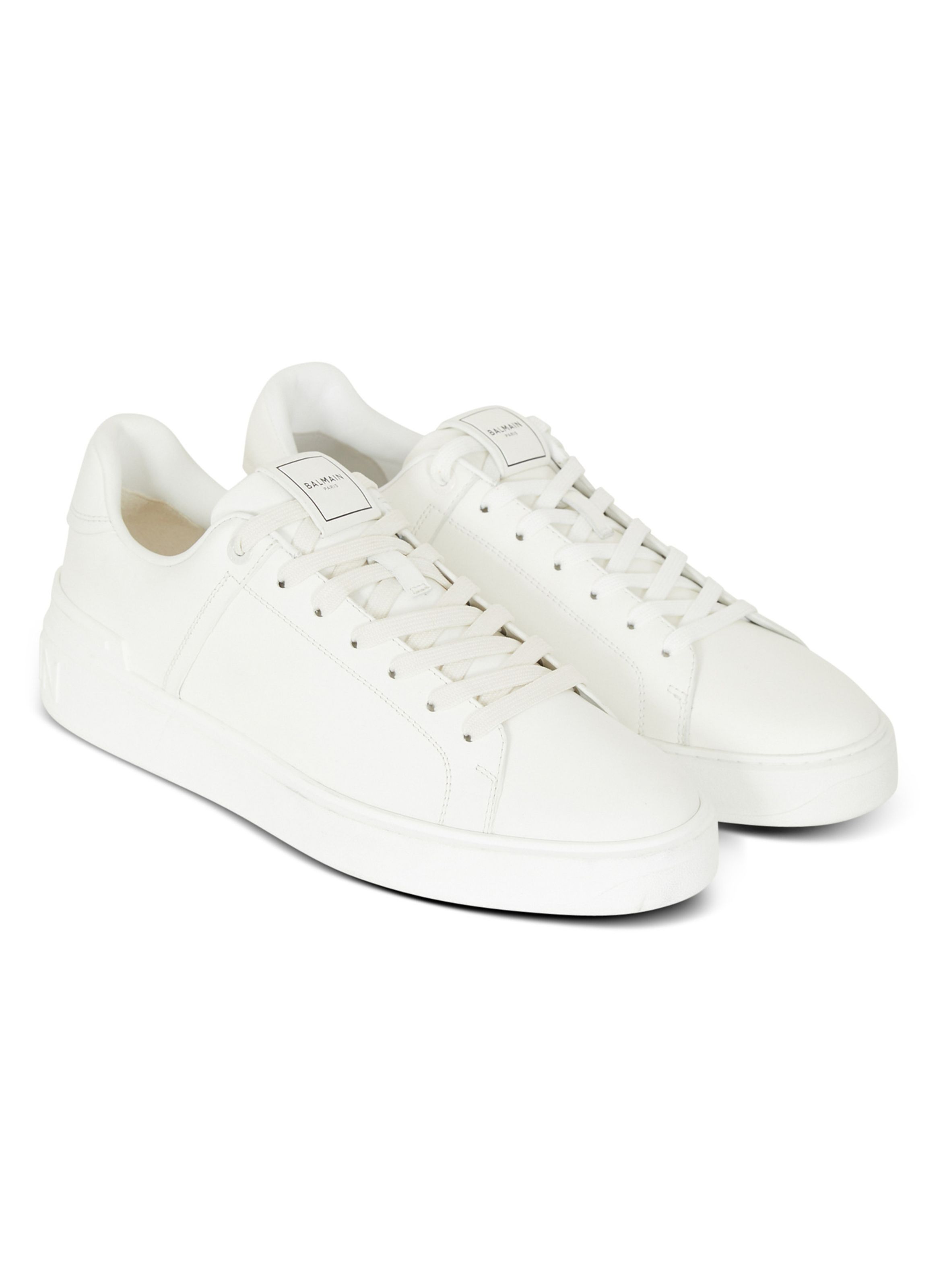 Baskets b-court en cuir de veau BALMAIN Blanc