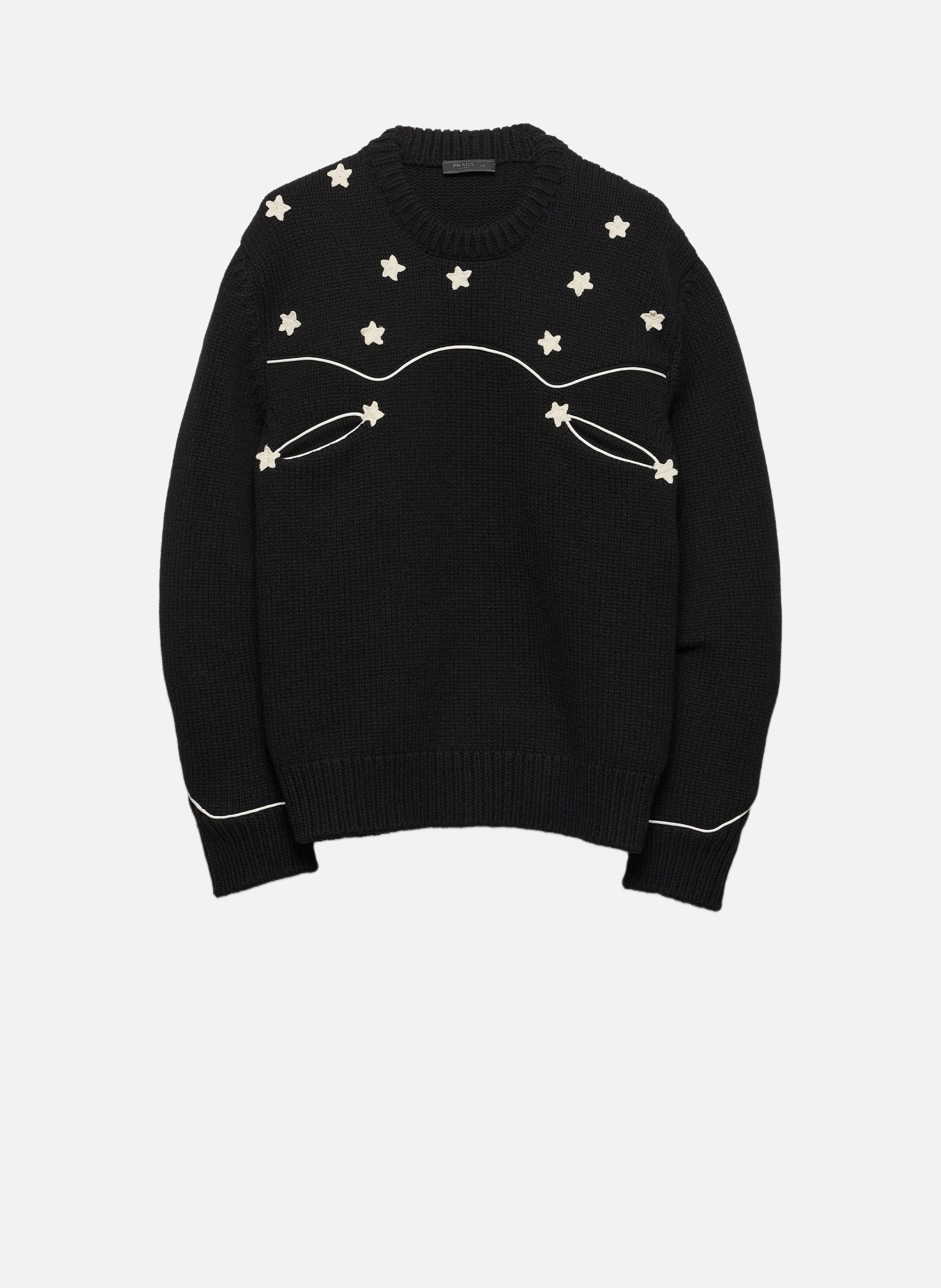 Pull oversize en laine shetland PRADA Noir