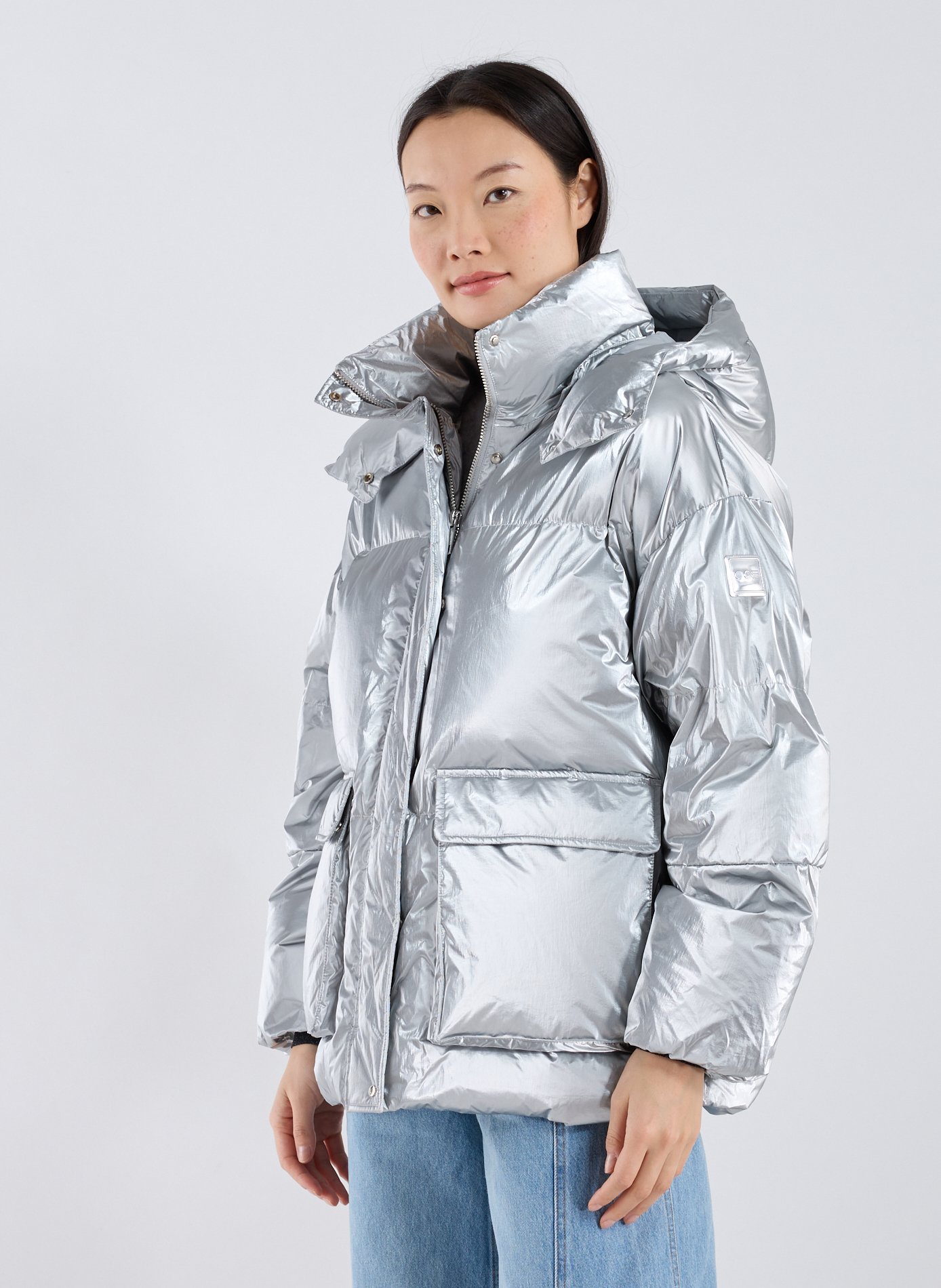 OOF WEAR Quilted jacket with removable hood Silver