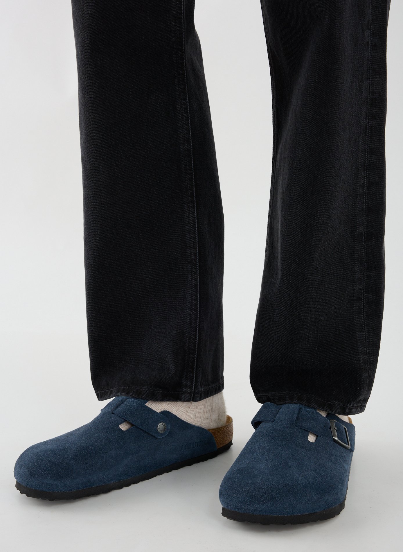 Mixed leather sandal BIRKENSTOCK Blue