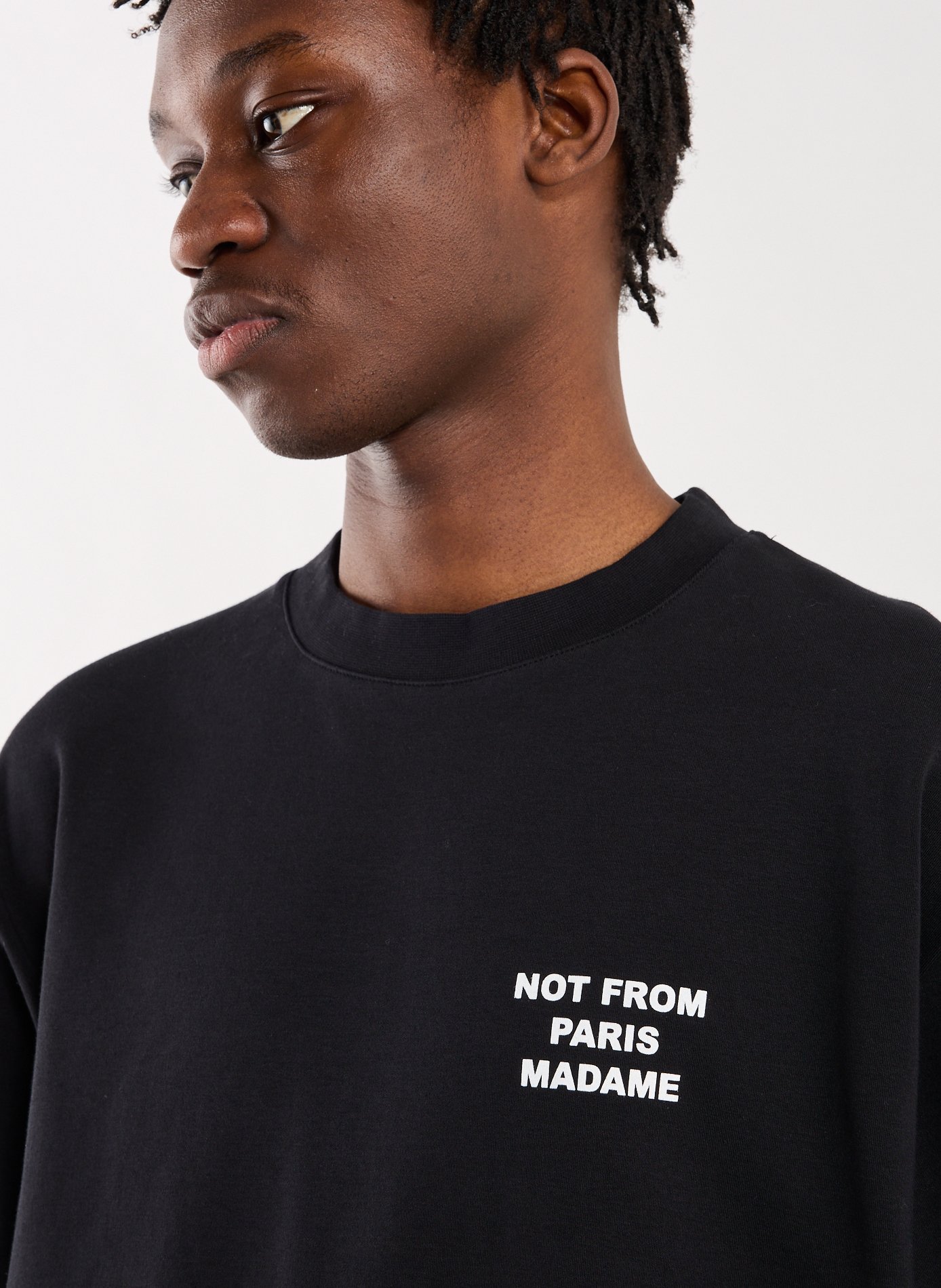 T-Shirt ample sérigraphié en coton DROLE DE MONSIEUR Noir