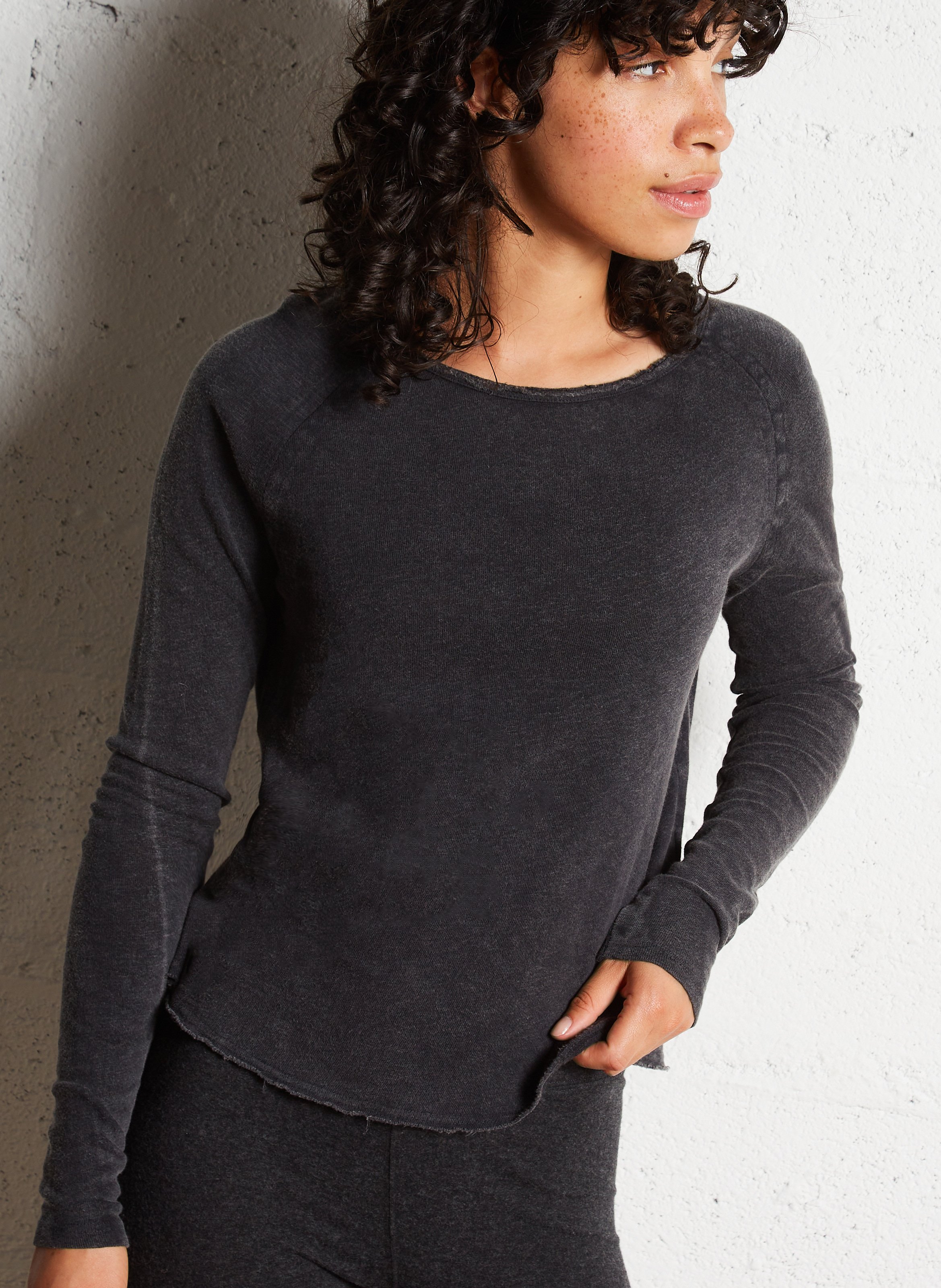 Tee-shirt droit col rond en coton sonoma AMERICAN VINTAGE Noir