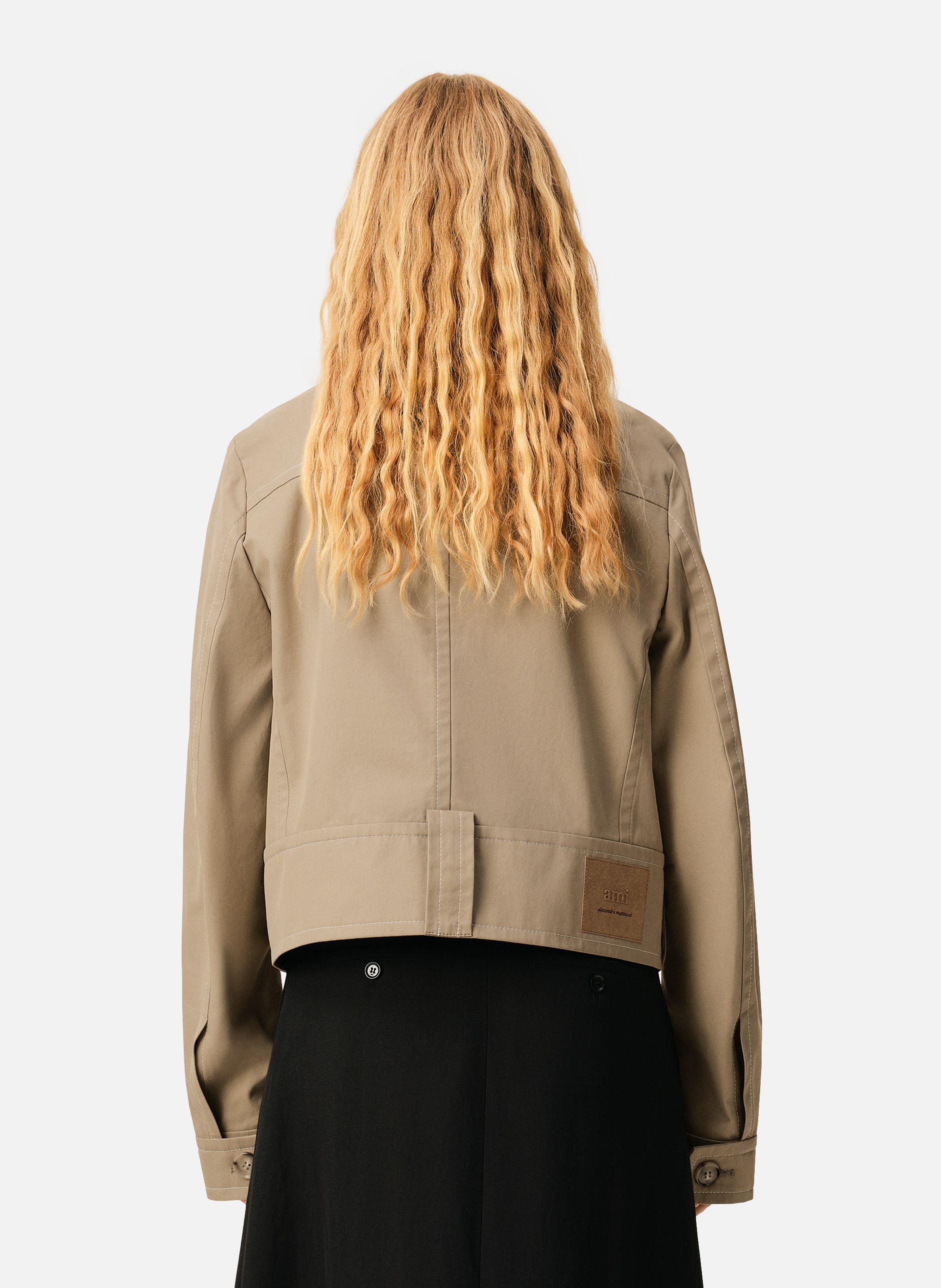 Veste boutonnée en coton AMI PARIS Beige