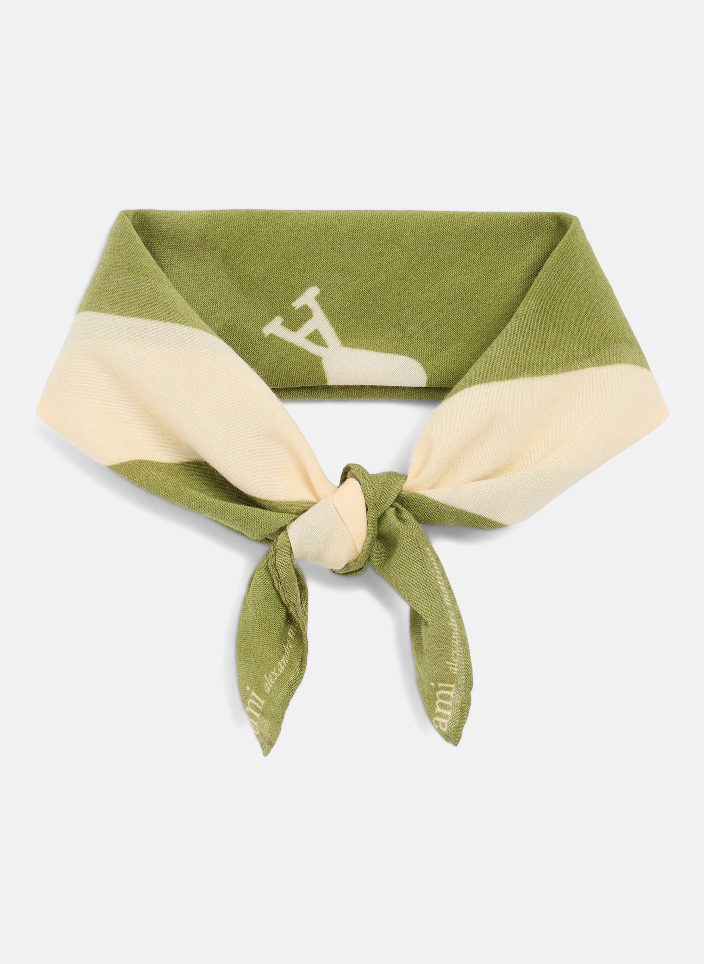 Foulard ami de coeur imprimé unisexe en coton AMI PARIS Vert