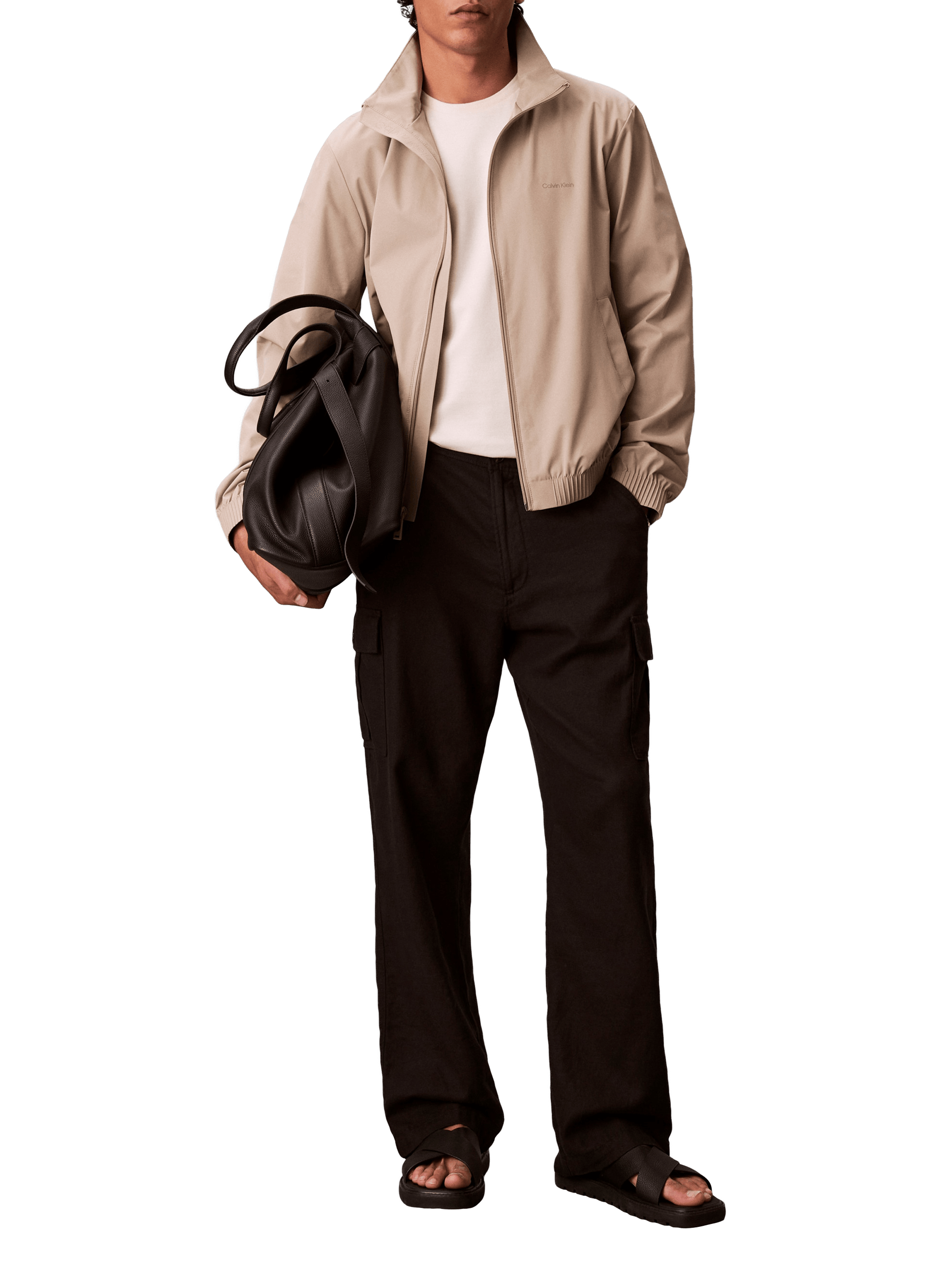 Blouson droit à logo CALVIN KLEIN Kaki