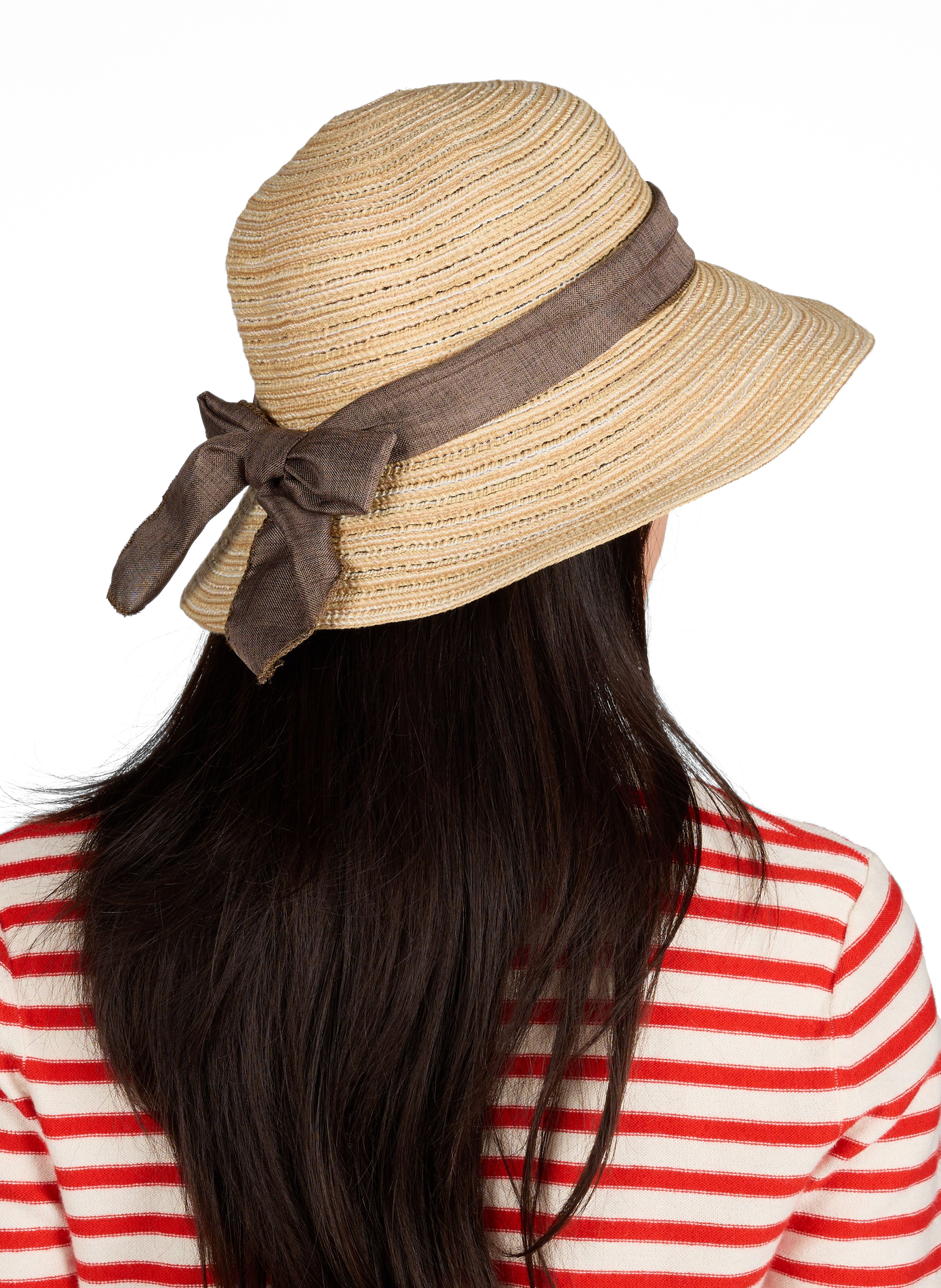 Round straw effect hat AU PRINTEMPS PARIS Beige