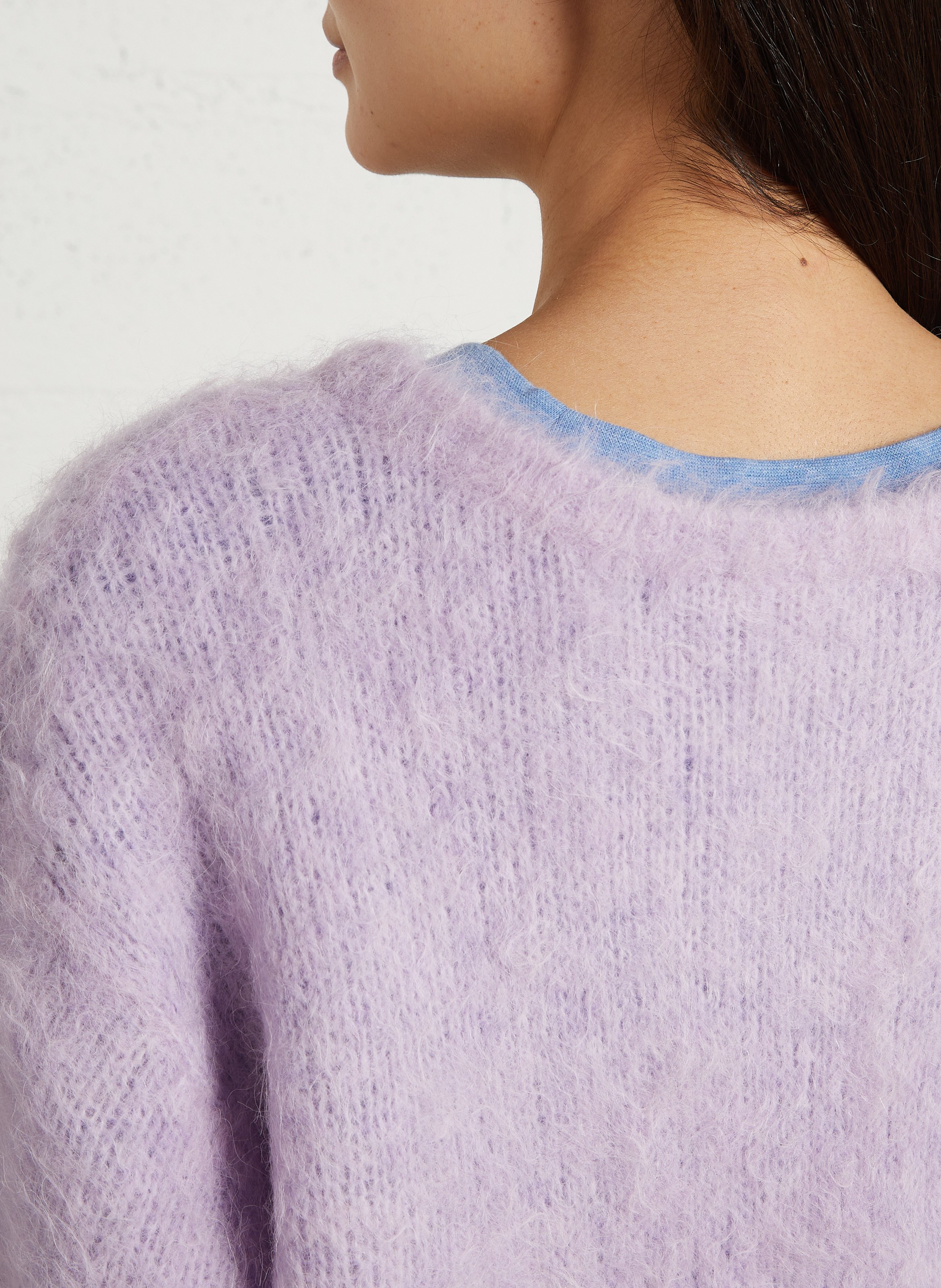 Pull oversize col rond en laine mélangée niby AMERICAN VINTAGE Rose