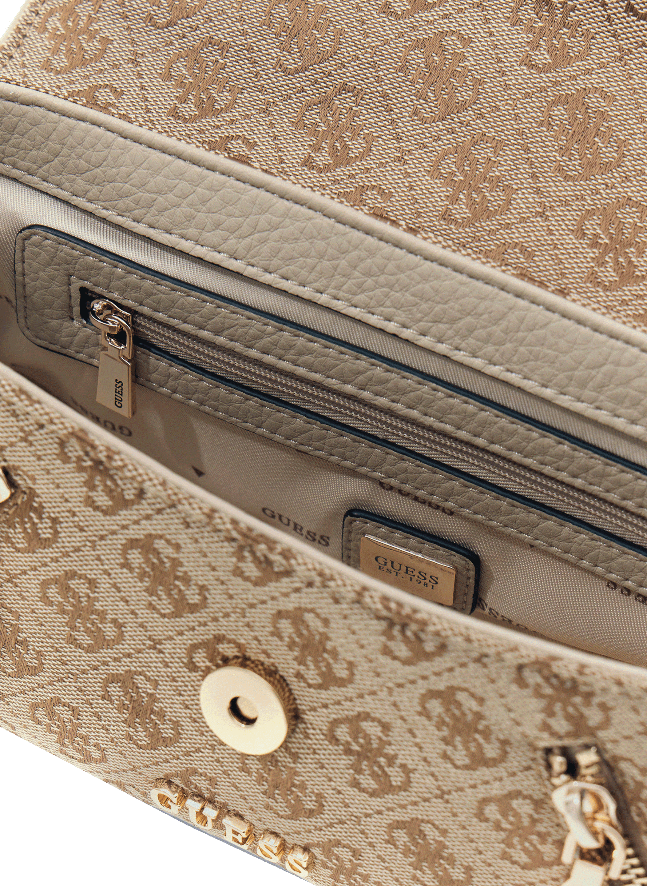 Borsa Jessa a tracolla con logo GUESS Marrone