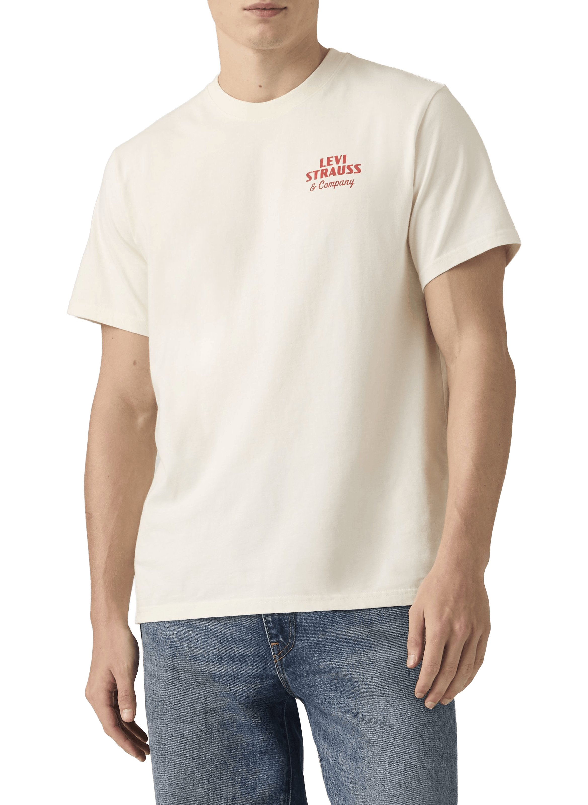 Biker-style cotton t-shirt LEVI'S Beige