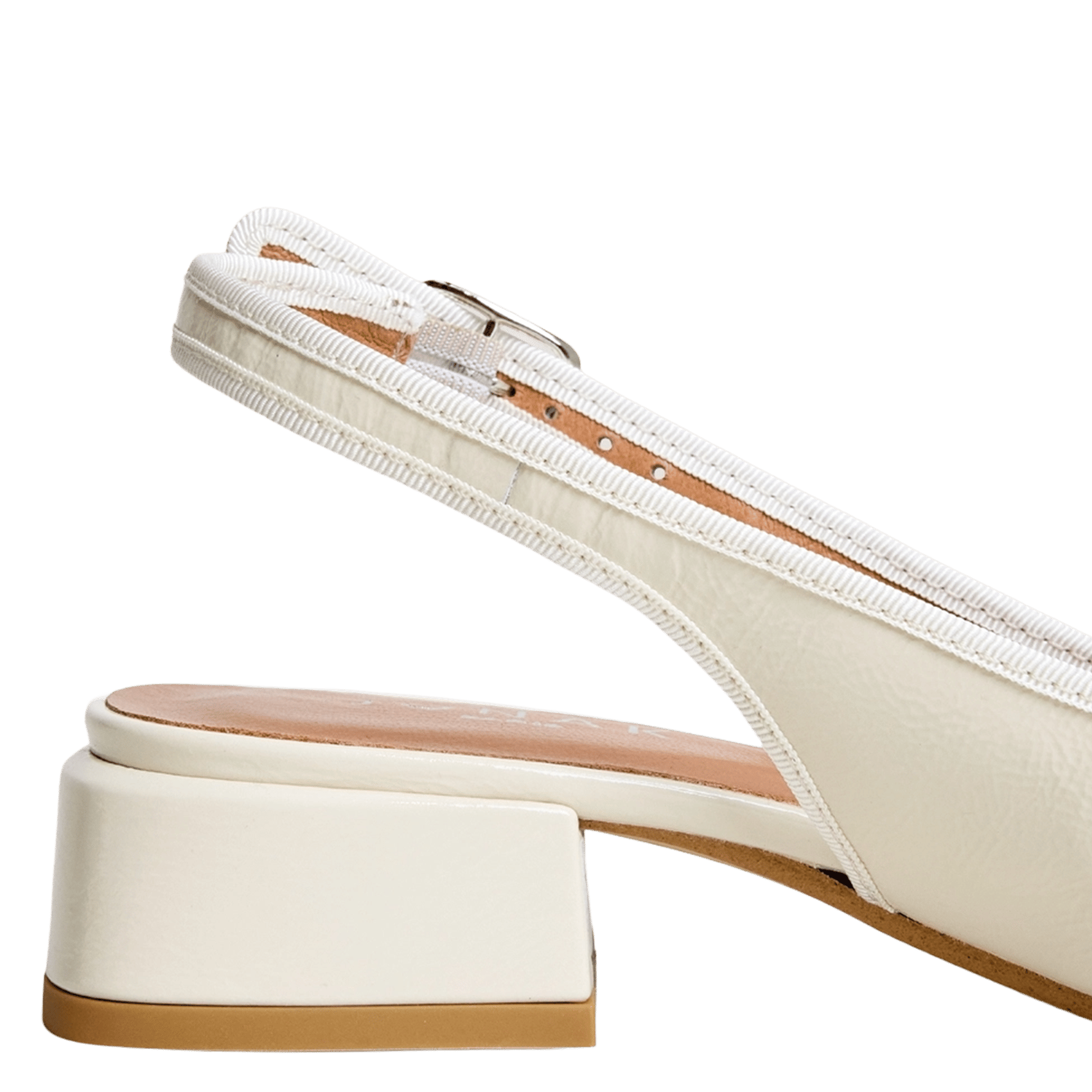 Ballerines slingbacks en cuir vernis dybilo JONAK Blanc