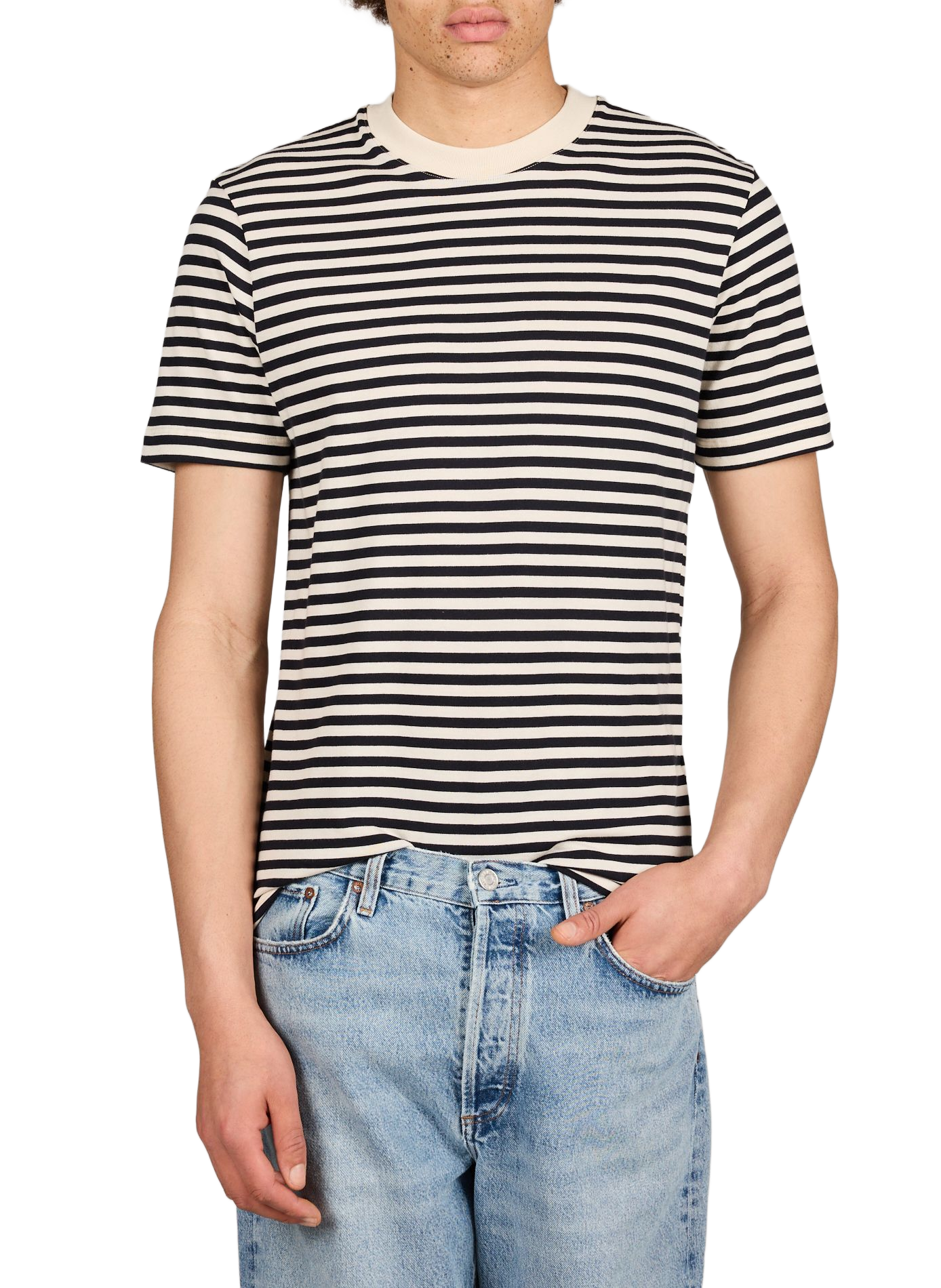 Striped cotton T-shirt AU PRINTEMPS PARIS Blue