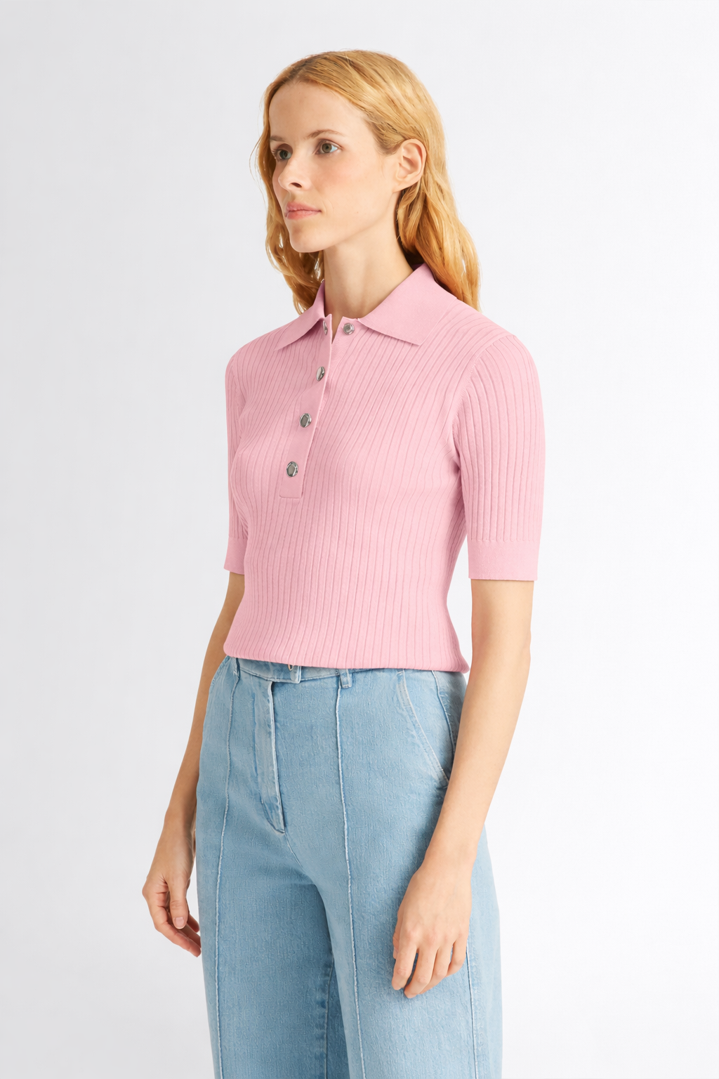 Polo manches courtes vera col polo coupe ajustée FUSALP Rose
