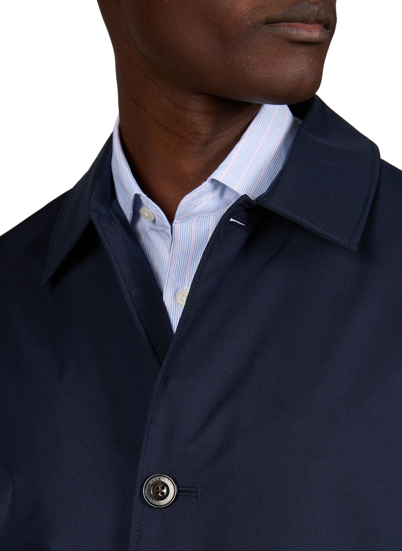 Mid-length straight cotton parka HACKETT Blue