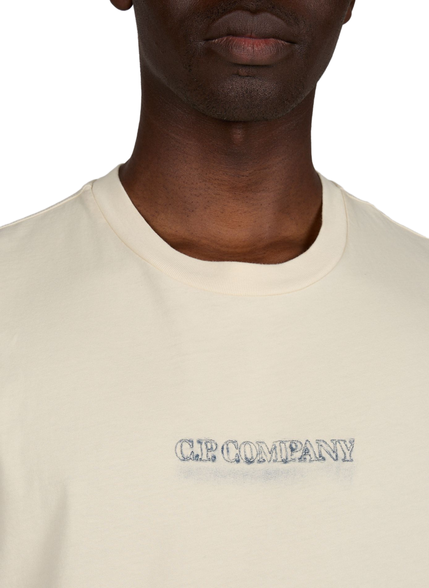 Biker-style cotton t-shirt CP COMPANY Beige