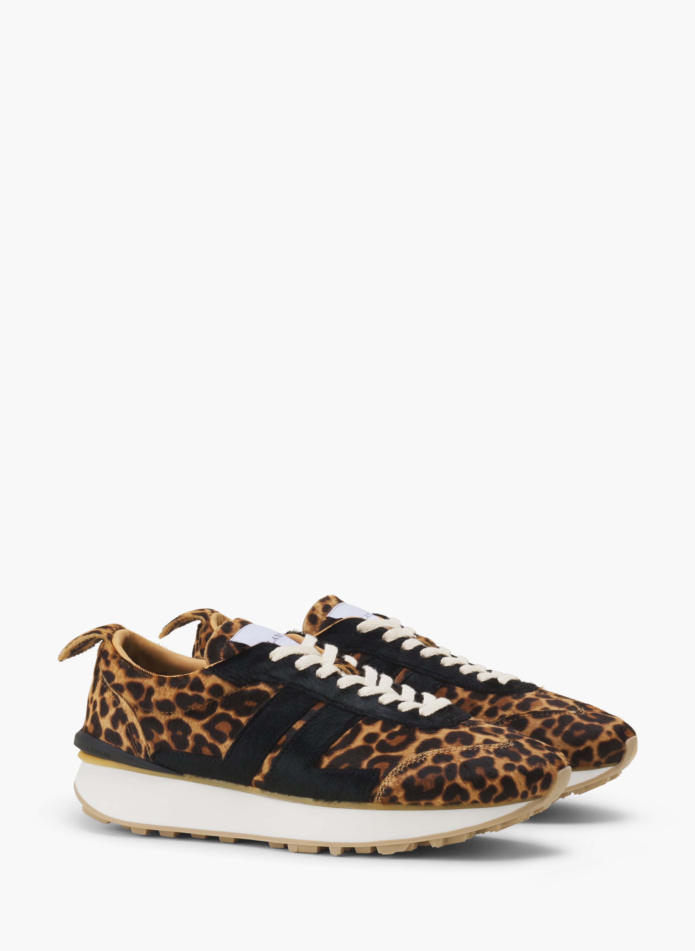 Sneakers bumpr imprimée leopard en pony LANVIN Beige