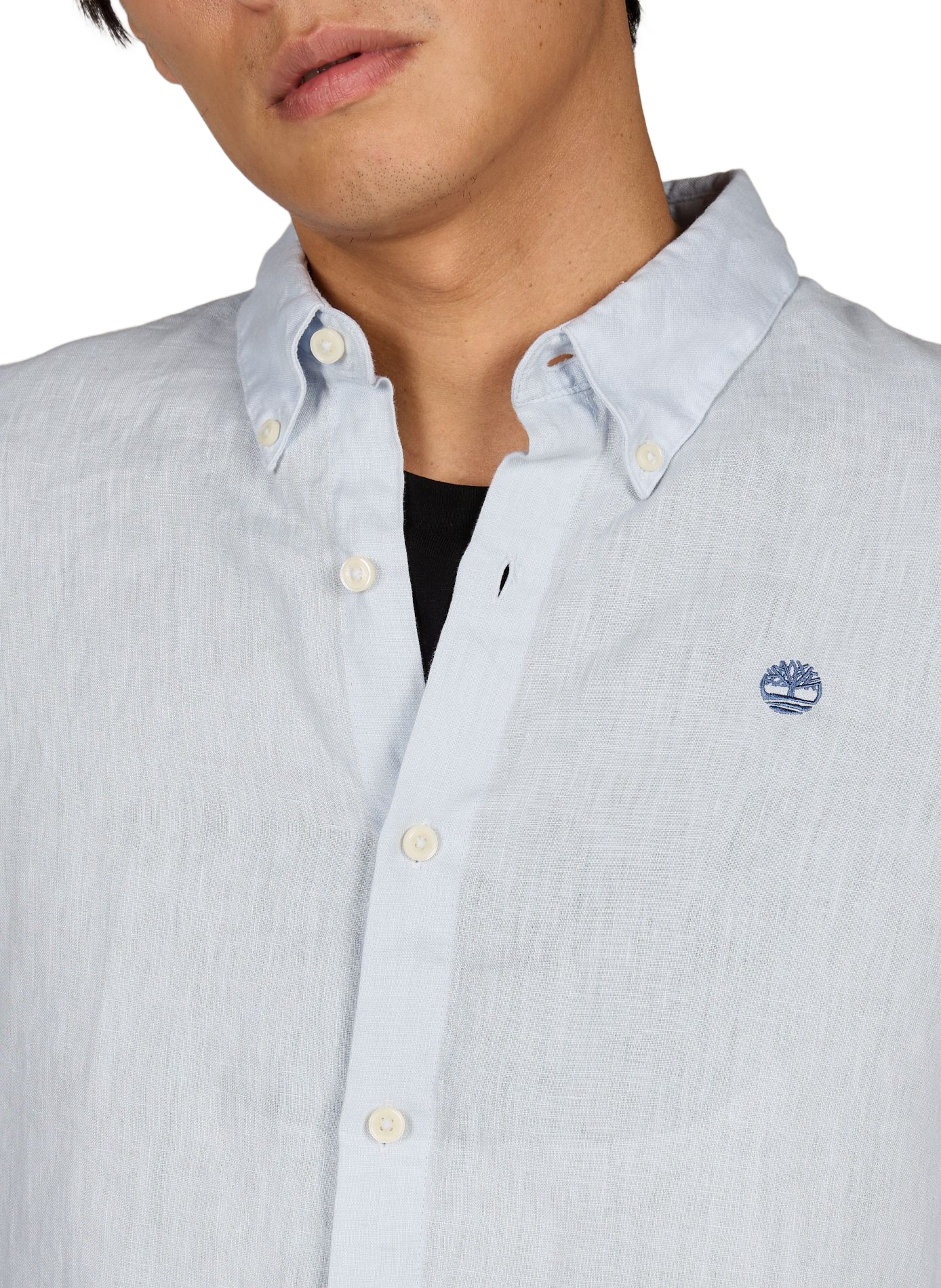 Chemise unie en lin TIMBERLAND Bleu