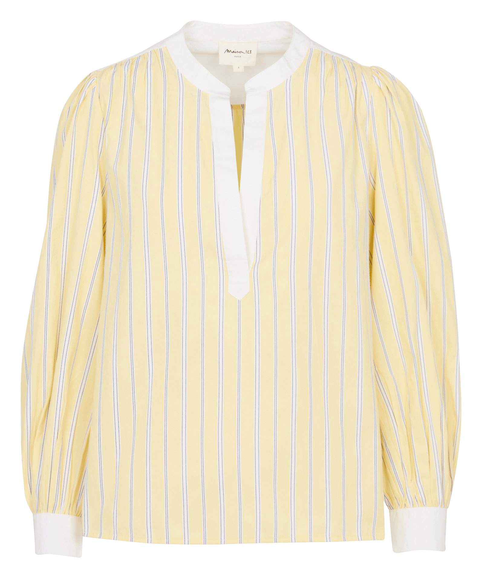 Blouse à rayures col tunisien douglas MAISON 123 Jaune