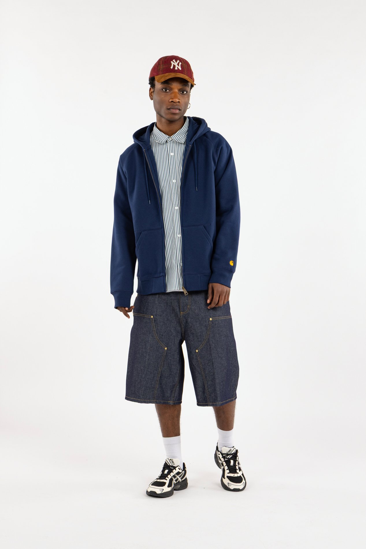 Hoodie zippé hooded chase CARHARTT WIP Bleu