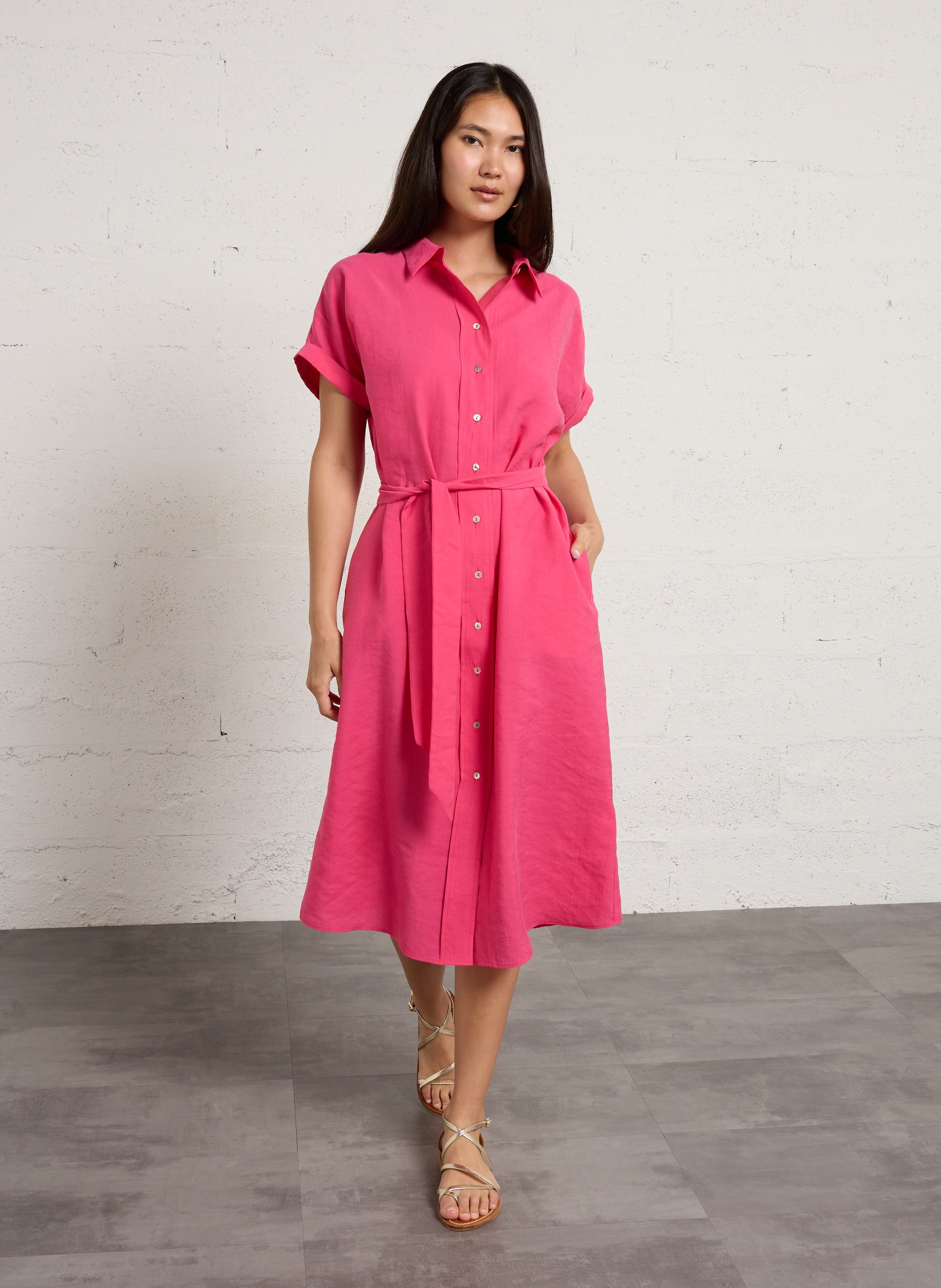 Robe chemise longue ample nayaa MAISON 123 Rose