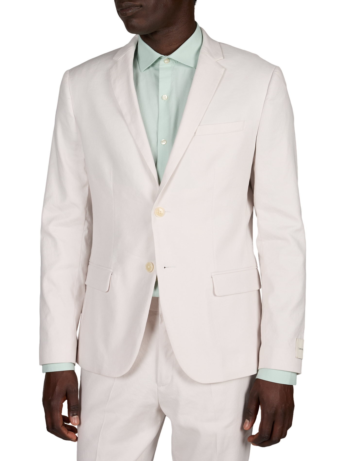 Slim-fit linen blend blazer CALVIN KLEIN Beige