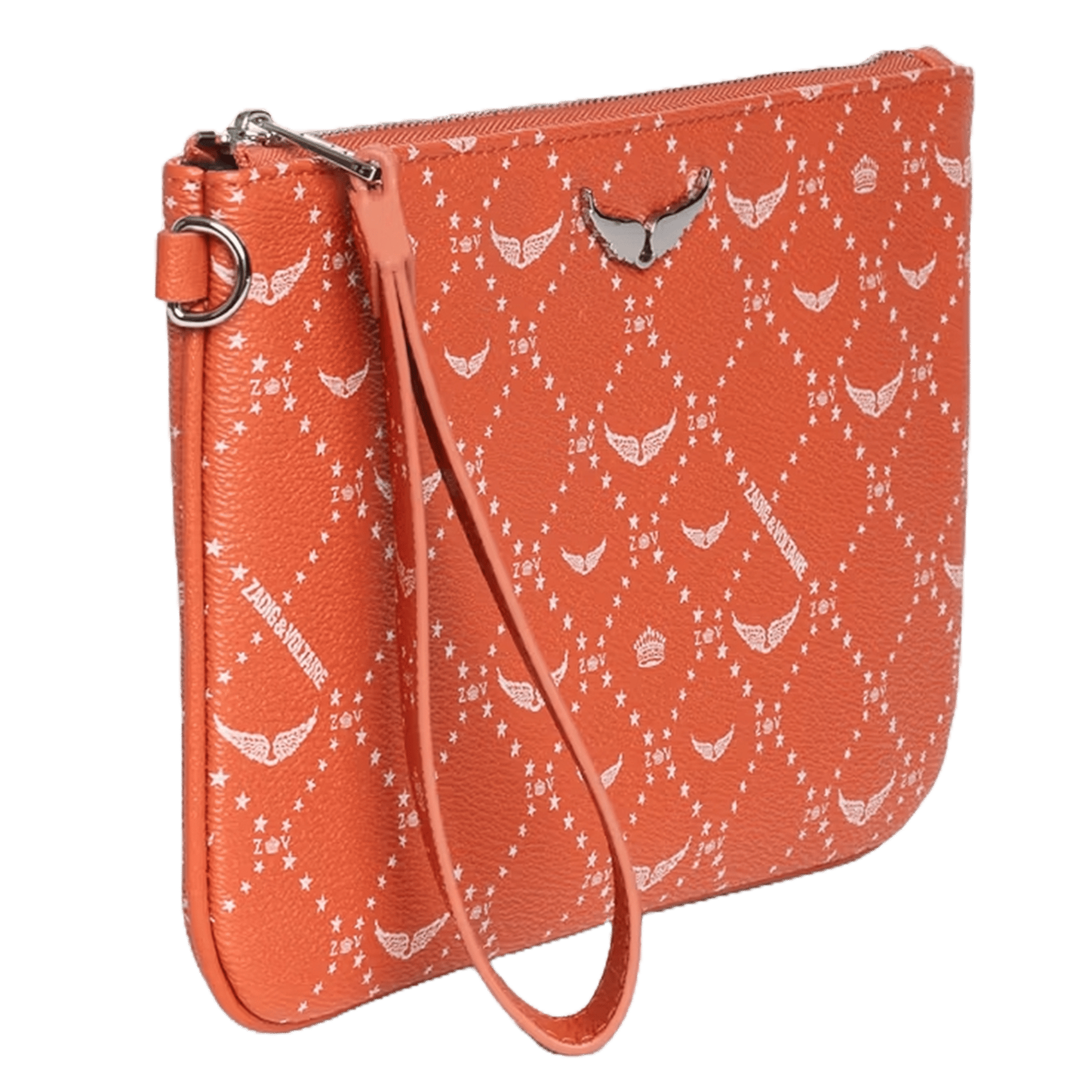 Monogram canvas z pouch clutch ZADIG&VOLTAIRE Orange