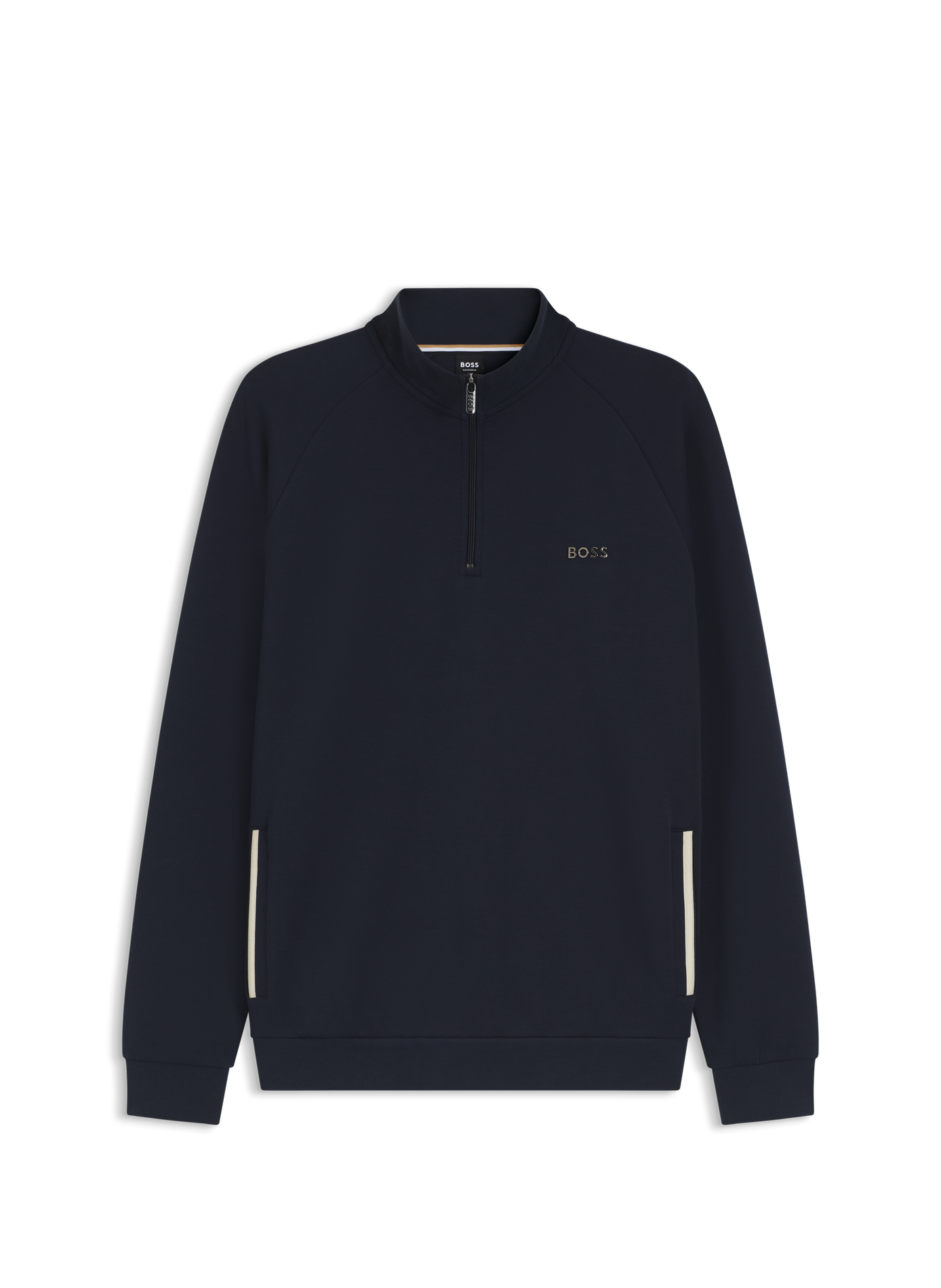 Sudadera de cuello alto de algodón mezclado BOSS Azul
