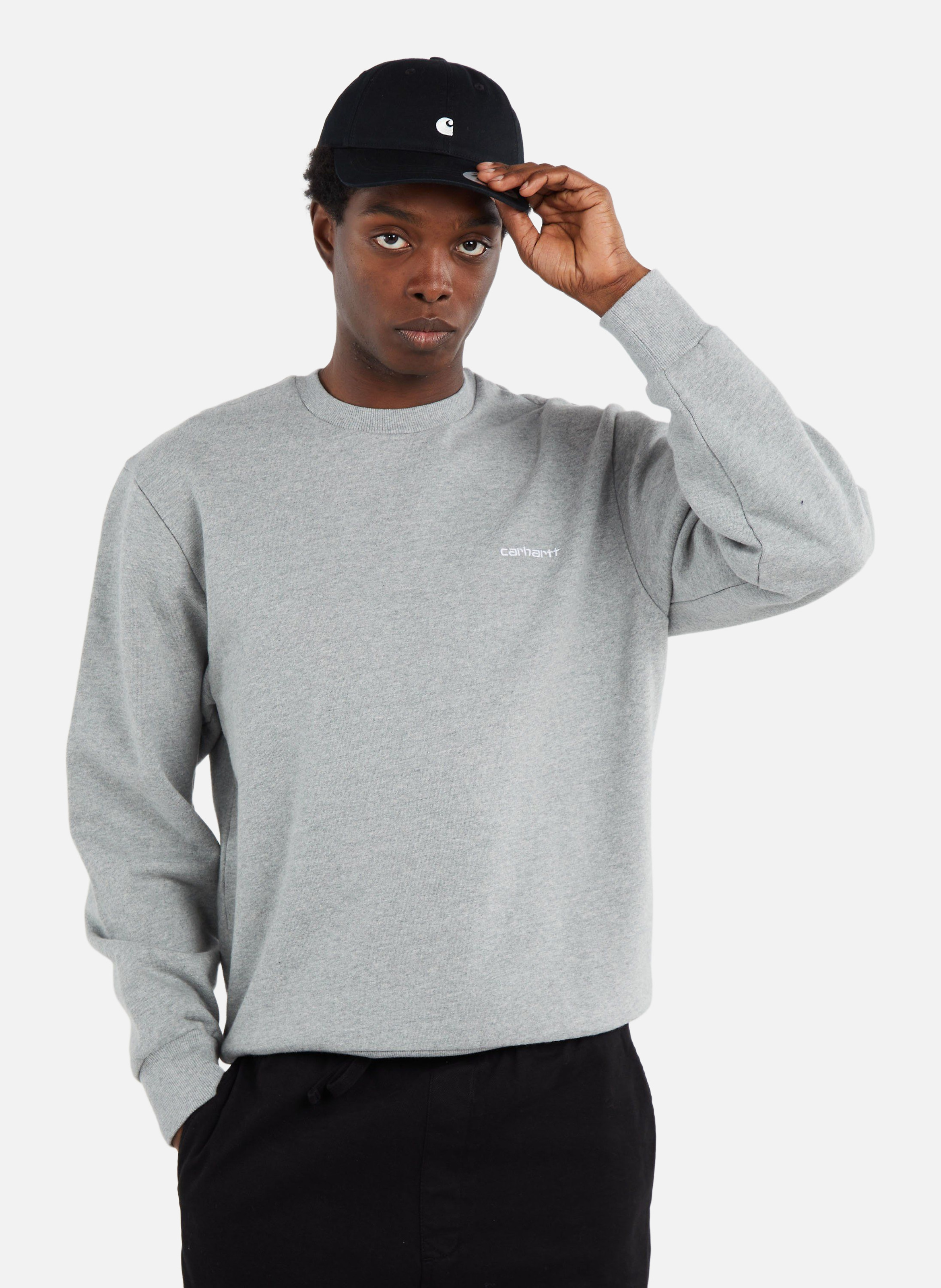 Sweatshirt script embroidery sweat CARHARTT WIP Gris