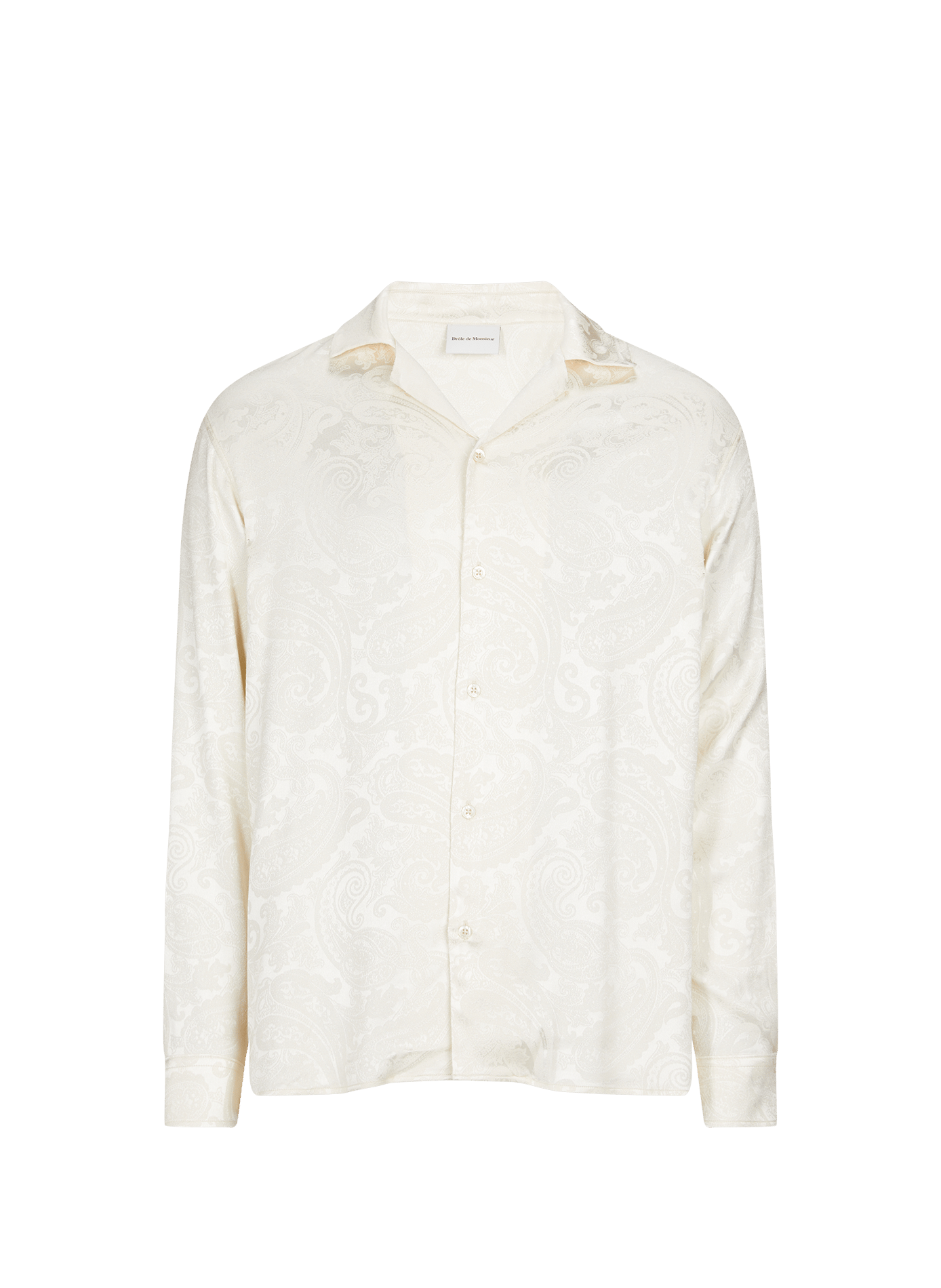 Long-sleeved Paisley Jacquard Shirt DROLE DE MONSIEUR Beige