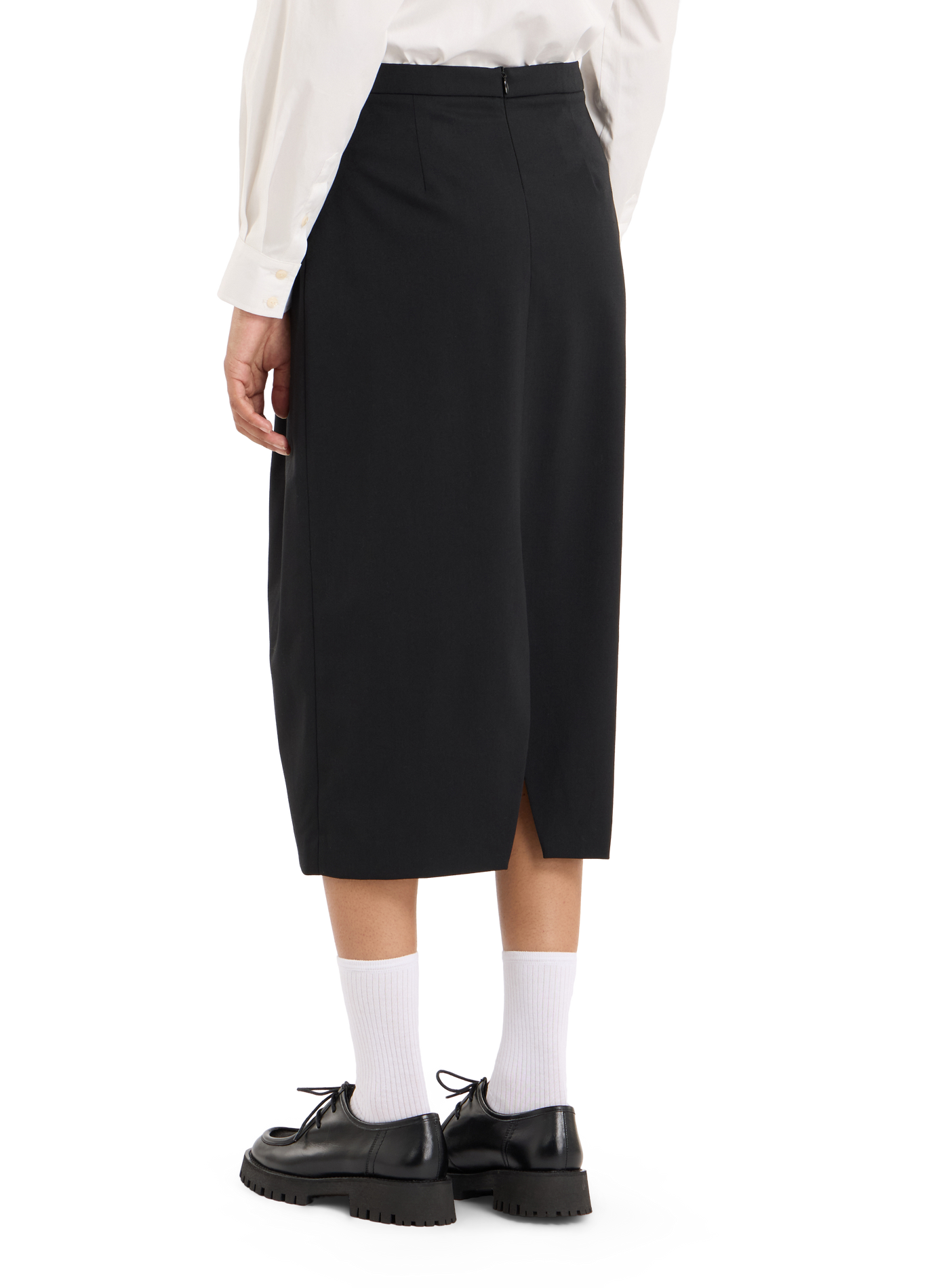 Solid color midi pencil skirt SAISON 1865 Black