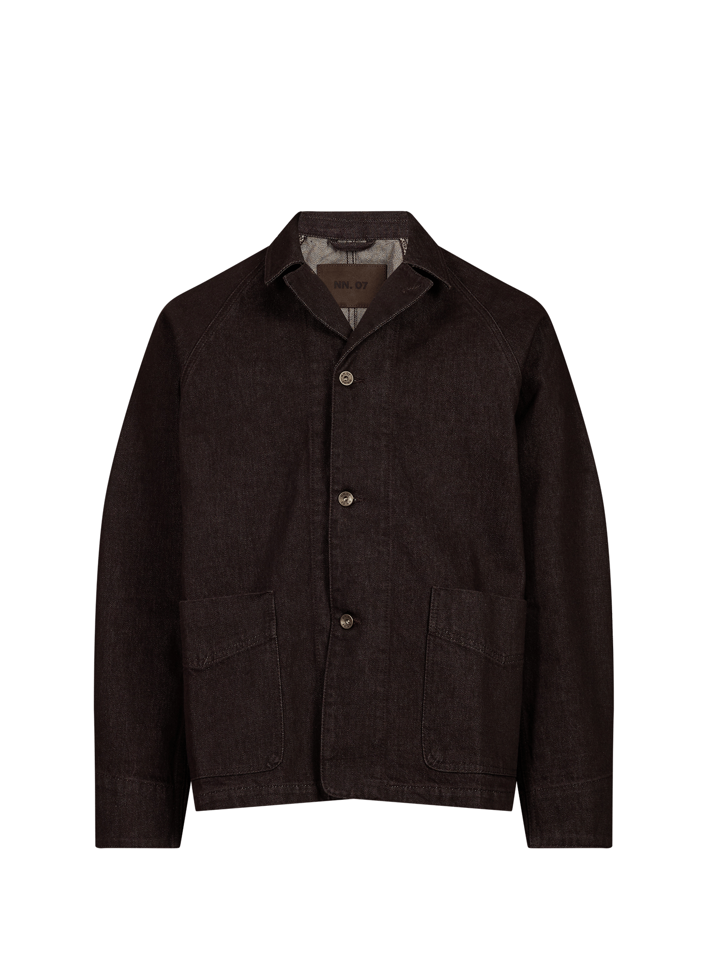 Oversized plain denim jacket NN.07 Brown