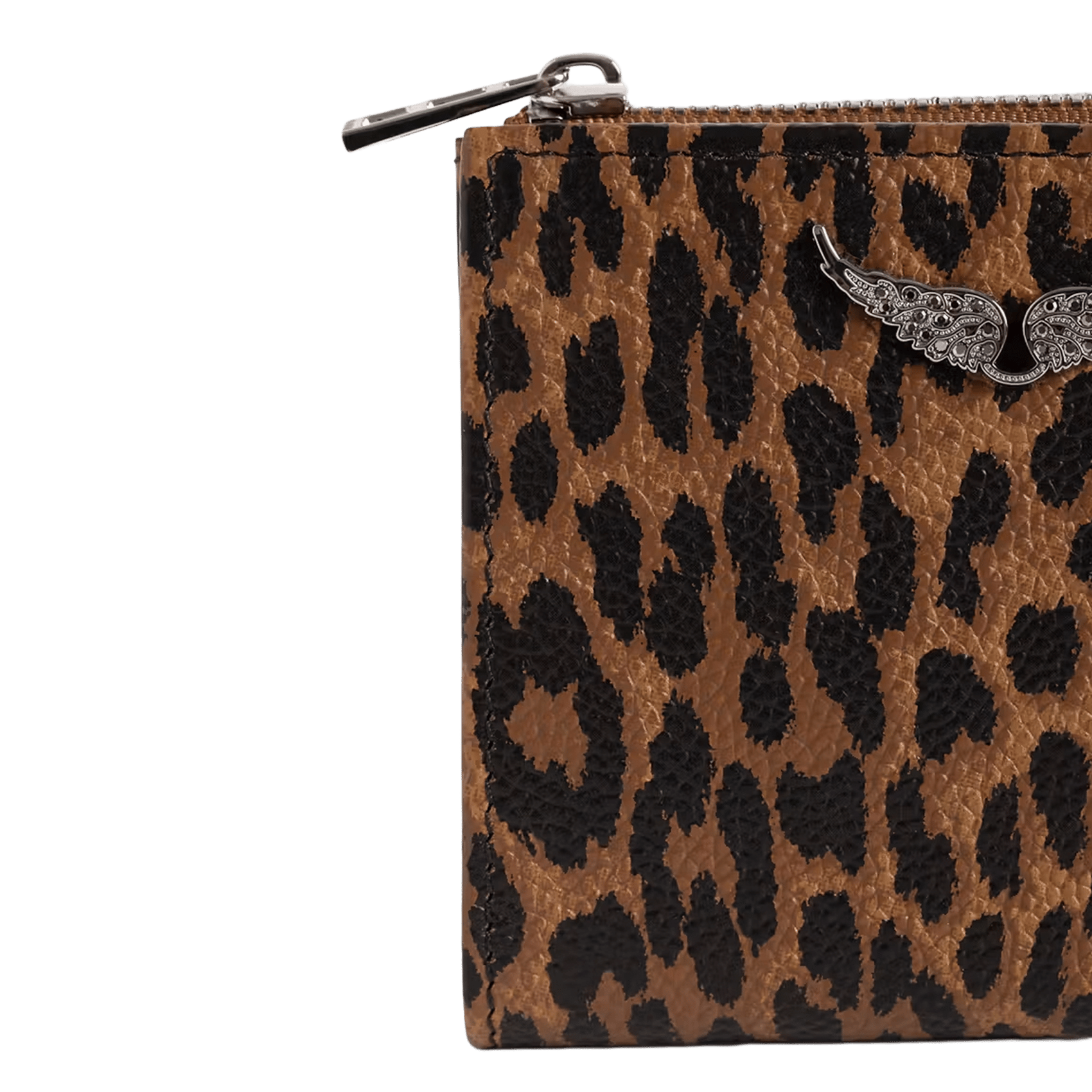 Luipaardprint leren portemonnee zv wallet ZADIG&VOLTAIRE Bruin