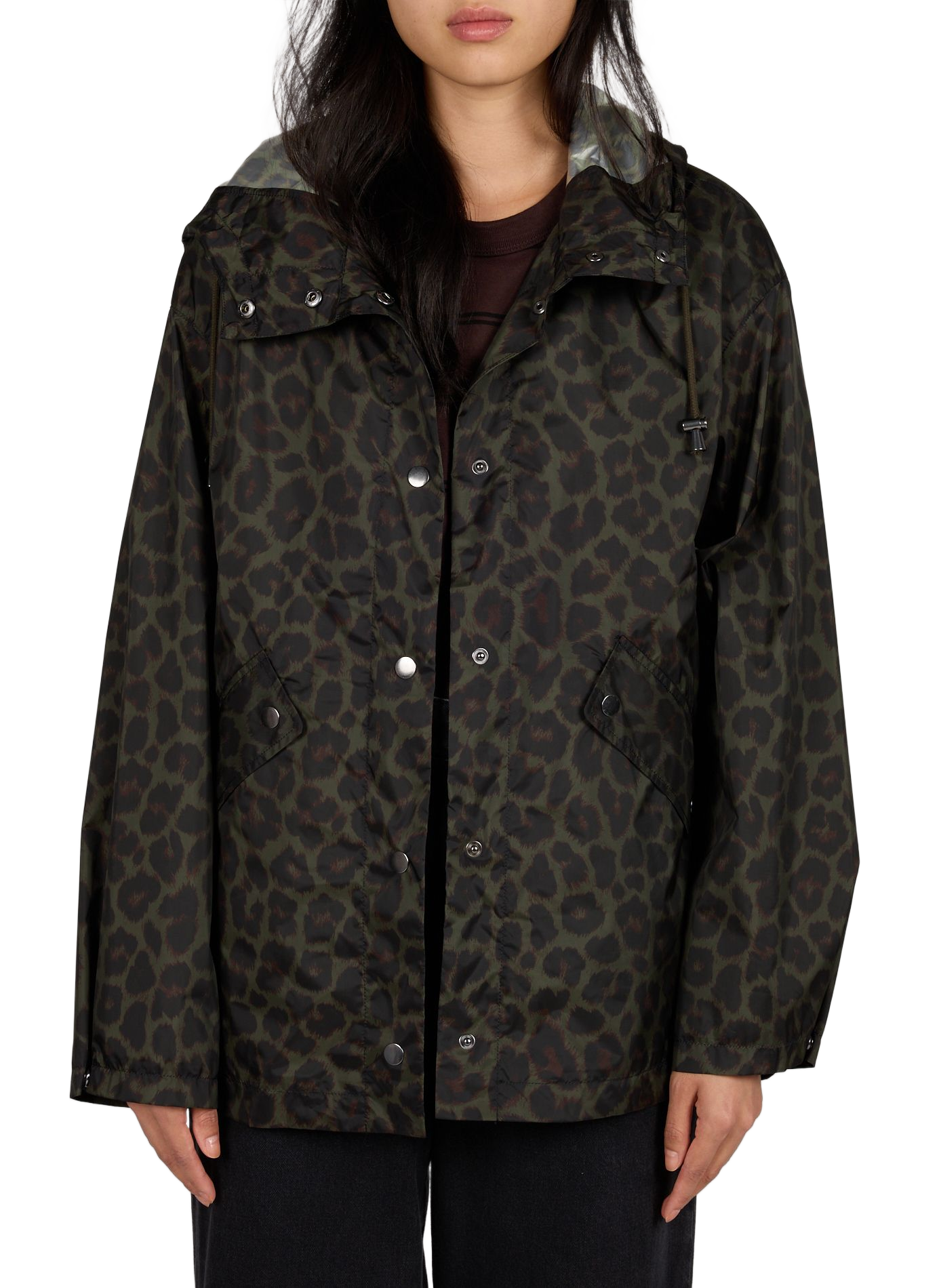 Veste col montant imprimée à capuche VILA Kaki
