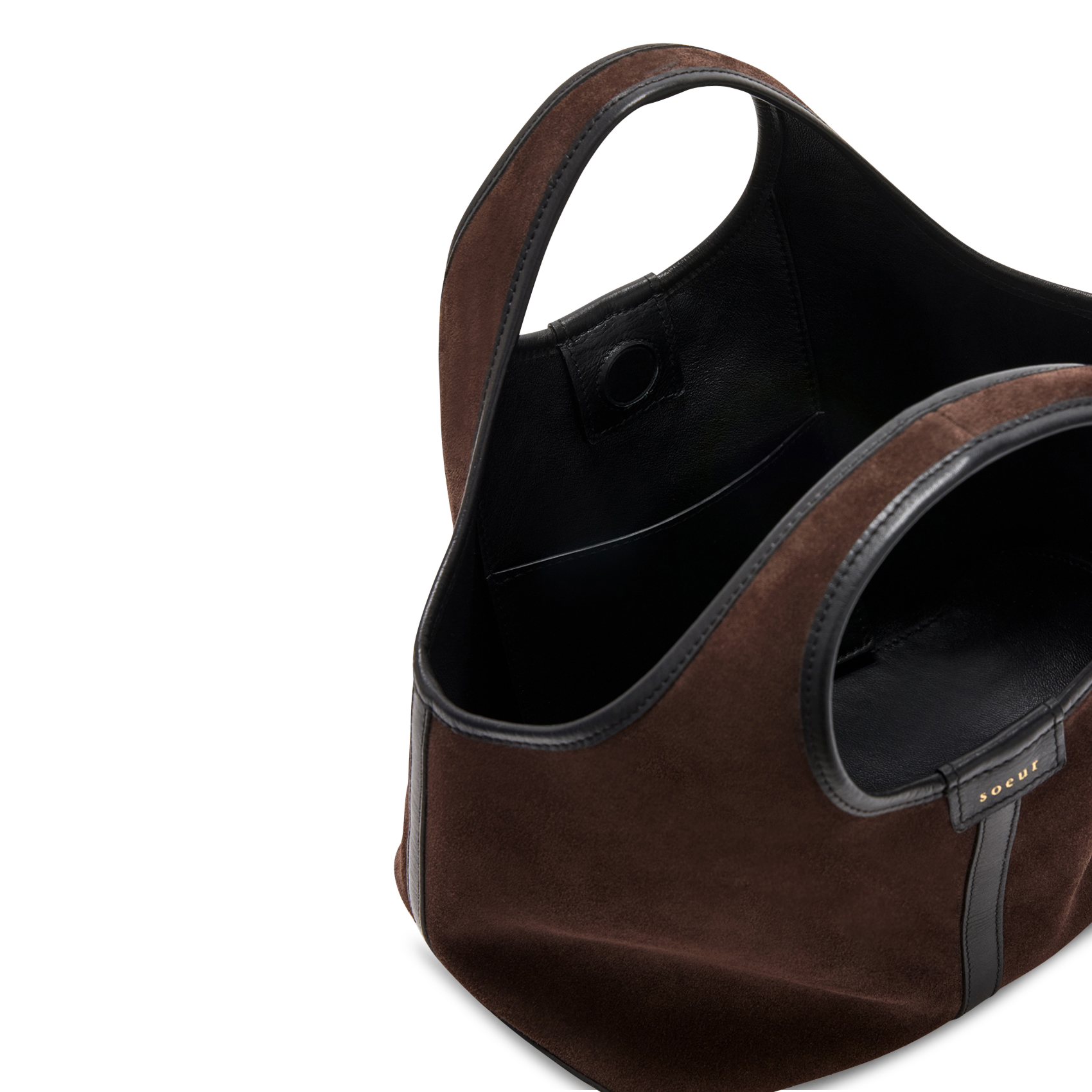 Sac à main en cuir douce mini SOEUR Marron