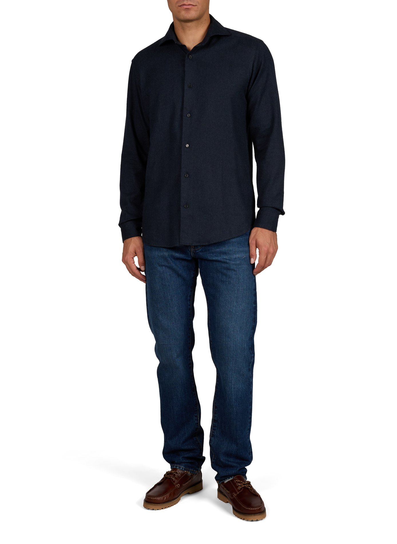 Chemise droite en coton ETON Bleu