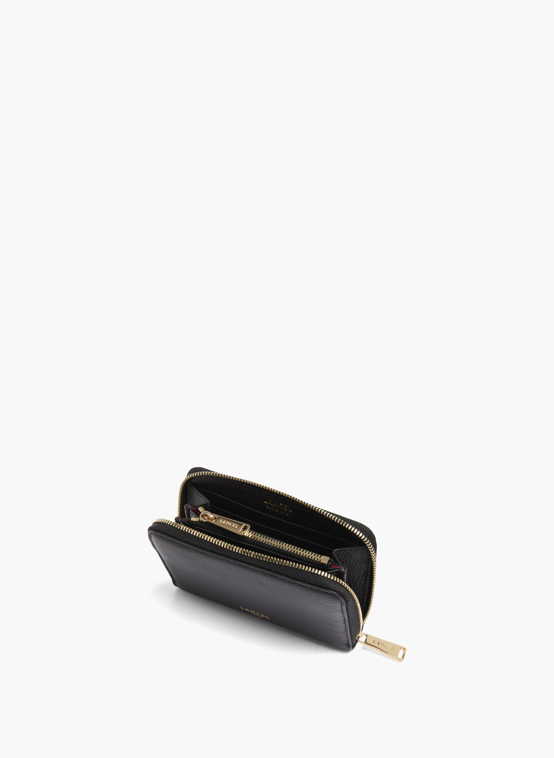 Porte-cartes bcbg lancel à fermeture circulaire en cuir noir LANCEL Noir